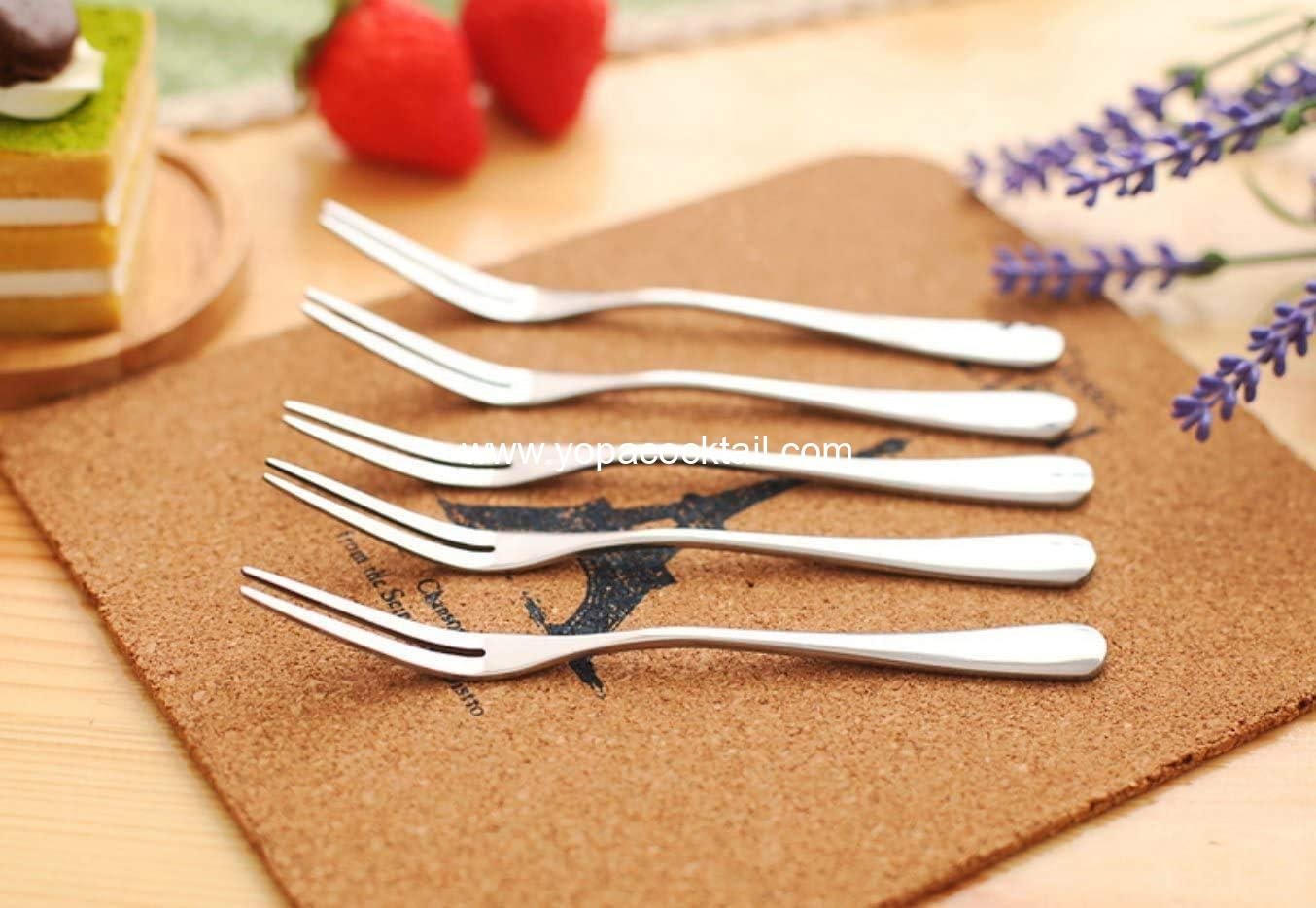 Wholesale 2-Prong Crab and Escargot Forks, Portable Cocktail and Salad Tasting Forks, Set of 10 (5 Inches) for Parties and Travel, Supplier