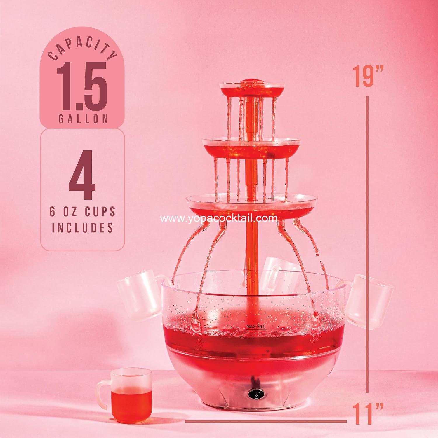 Wholesale 1.5 Gal Drink Fountain for Parties - 3 Tier Punch Bowl Tower with LED Base and 4 Reusable Cups - Drink Dispenser for Juice, Punch, and Pani Puri Hosting Supplier Wholesale 1.5 Gal Drink Fountain for Parties - 3 Tier Punch Bowl Tower with LED Base and 4 Reusable Cups - Drink Dispenser for Juice, Punch, and Pani Puri Hosting Supplier