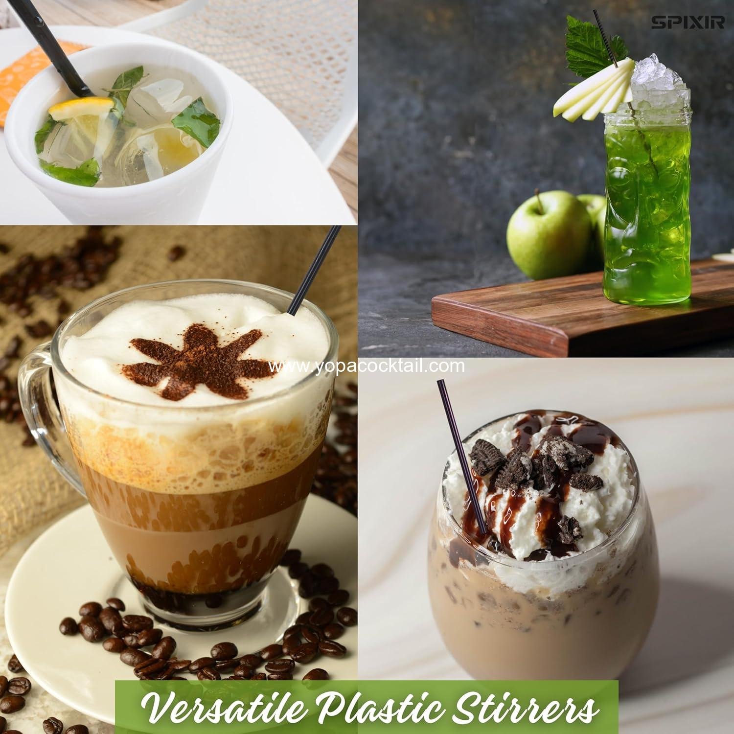 Wholesale Coffee Stir Sticks, Disposable 5.5-inch Plastic Drinking Straws, 1000pcs Cocktail Stirrers, Black Straws, Supplier