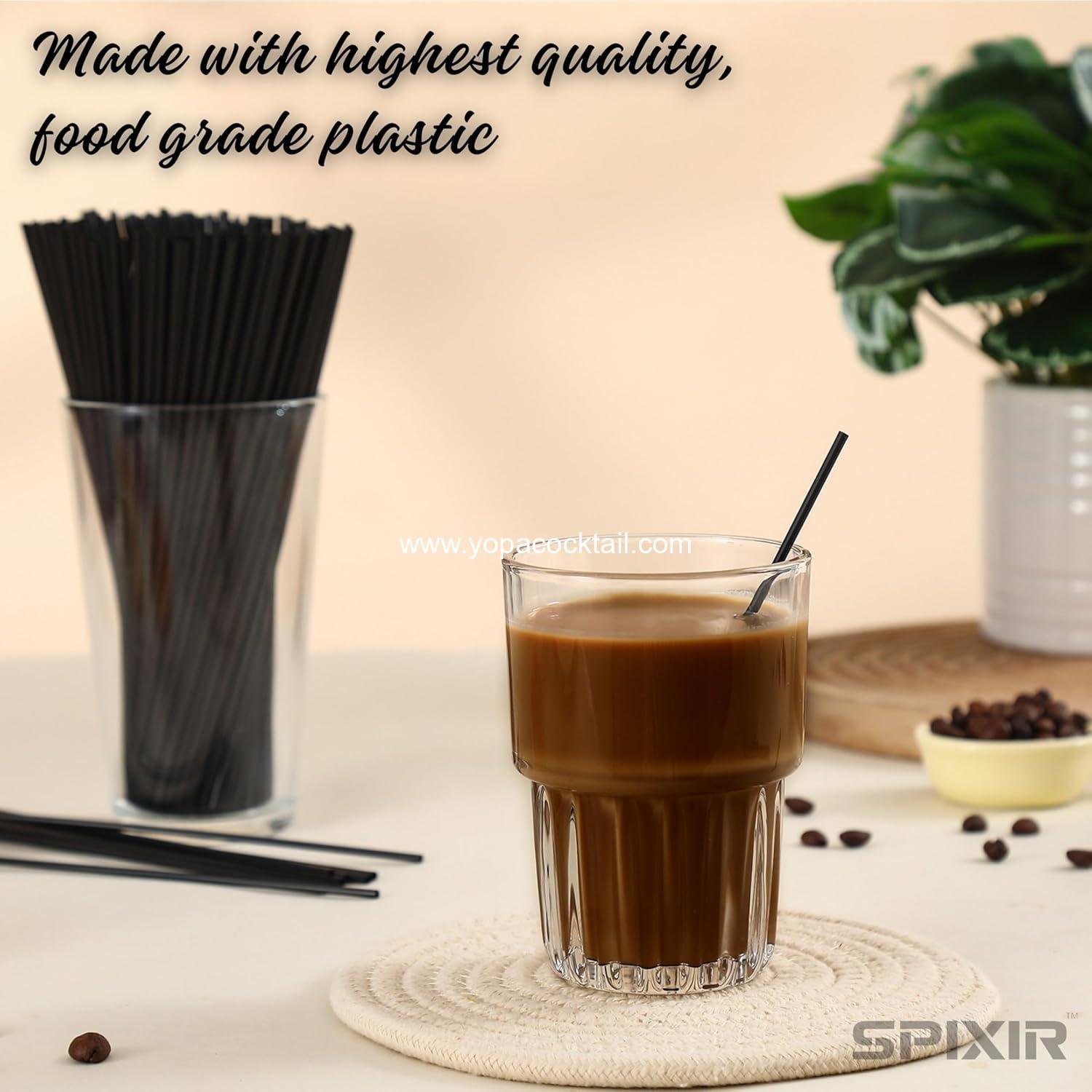Wholesale Coffee Stir Sticks, Disposable 5.5-inch Plastic Drinking Straws, 1000pcs Cocktail Stirrers, Black Straws, Supplier