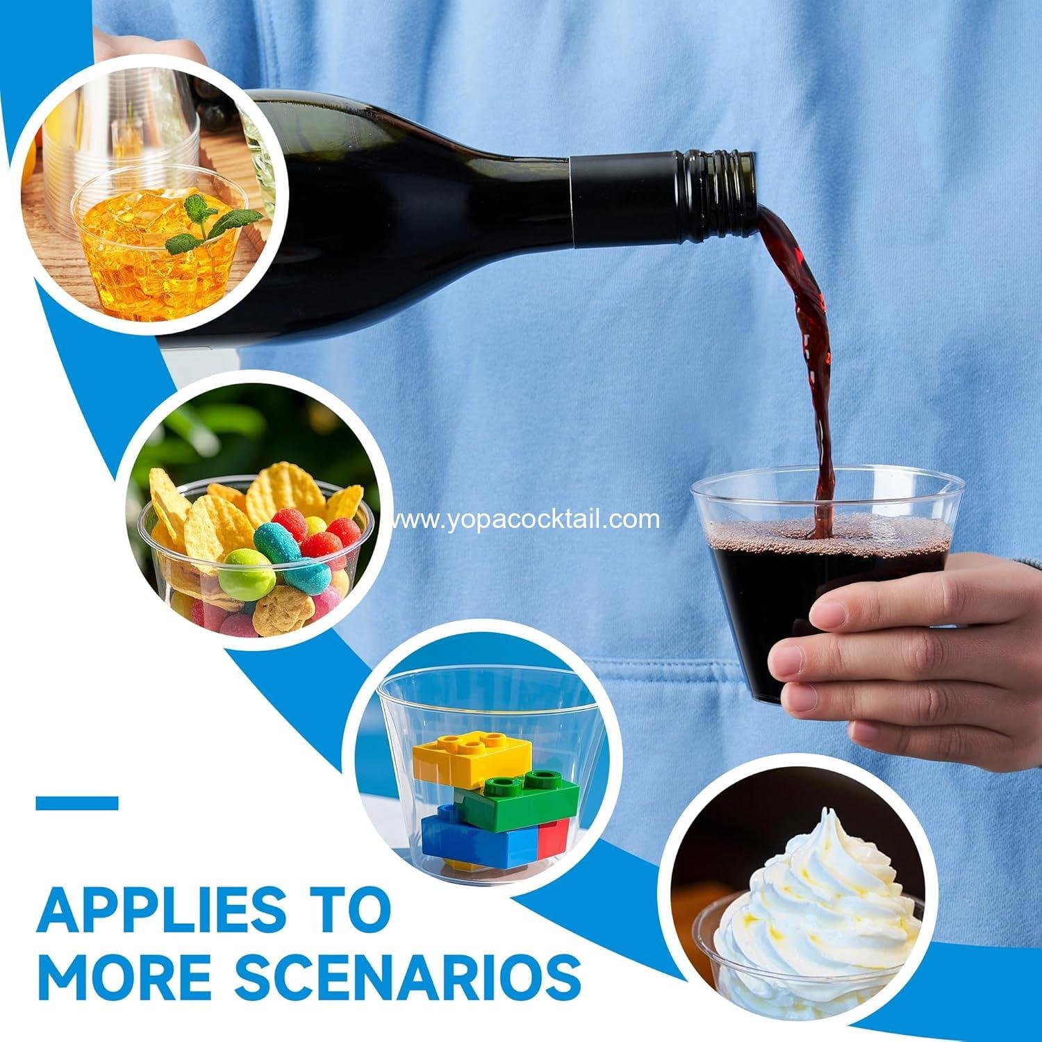 Wholesale 9 oz Clear Plastic Cups 100 Pack, Disposable Party Tumblers and Cocktail Cups for Events, Weddings, and Parties - Supplier