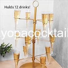 Wholesale Cocktail Tree Stand, 3-Tier Wine Glass Flight Tasting Display for 12 Holders - Perfect for Champagne, Cocktails, Martinis, Margaritas at Weddings, Bridal Showers, Mimosa Bars & Events (Gold) Supplier