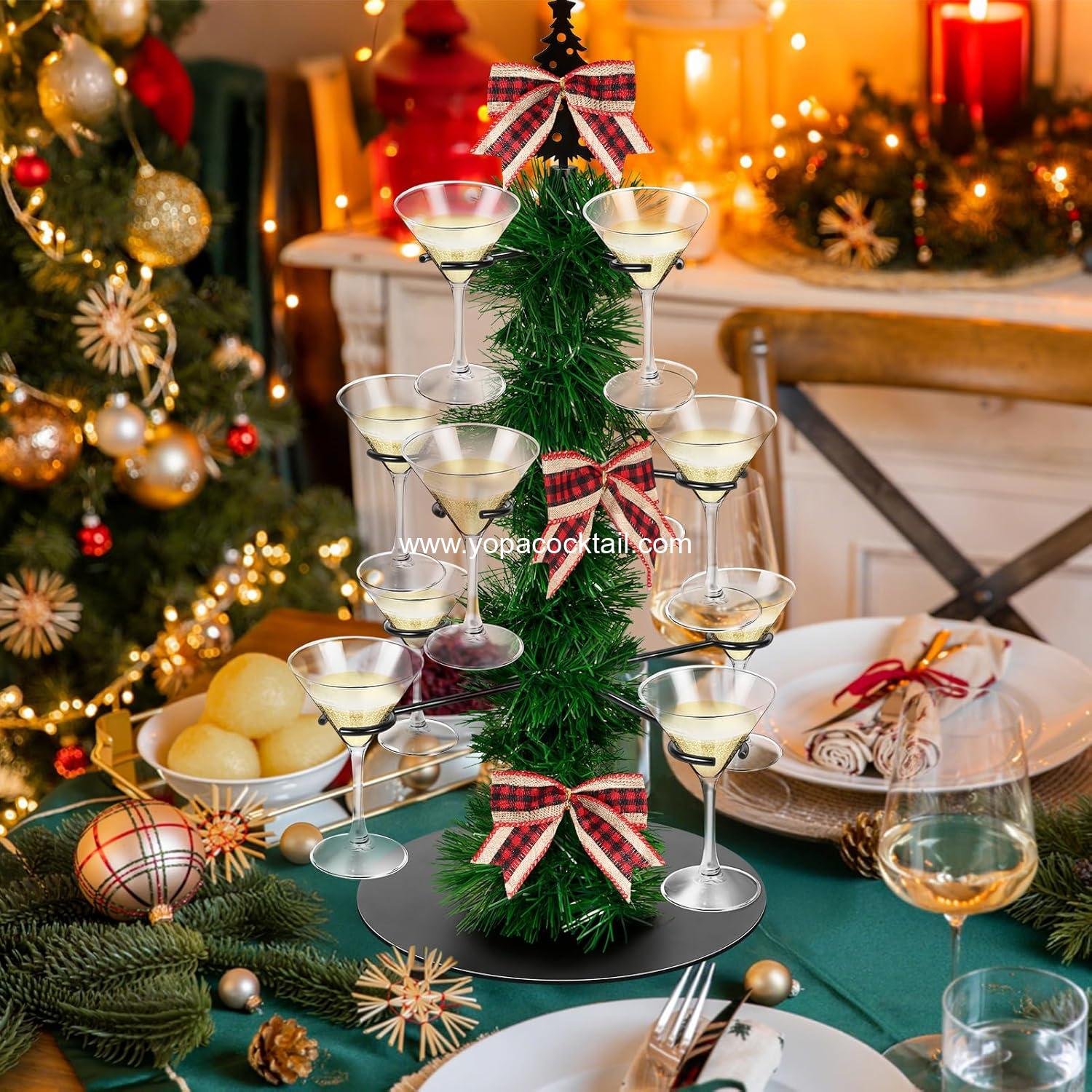 Wholesale Christmas Cocktail Tree Stand, 3-Tier Champagne Tower with 12 Holders for Displaying Cocktails, Martinis, Margaritas at Weddings, Bridal Showers, Parties, and Celebrations - Supplier Wholesale Christmas Cocktail Tree Stand, 3-Tier Champagne Tower with 12 Holders for Displaying Cocktails, Martinis, Margaritas at Weddings, Bridal Showers, Parties, and Celebrations - Supplier