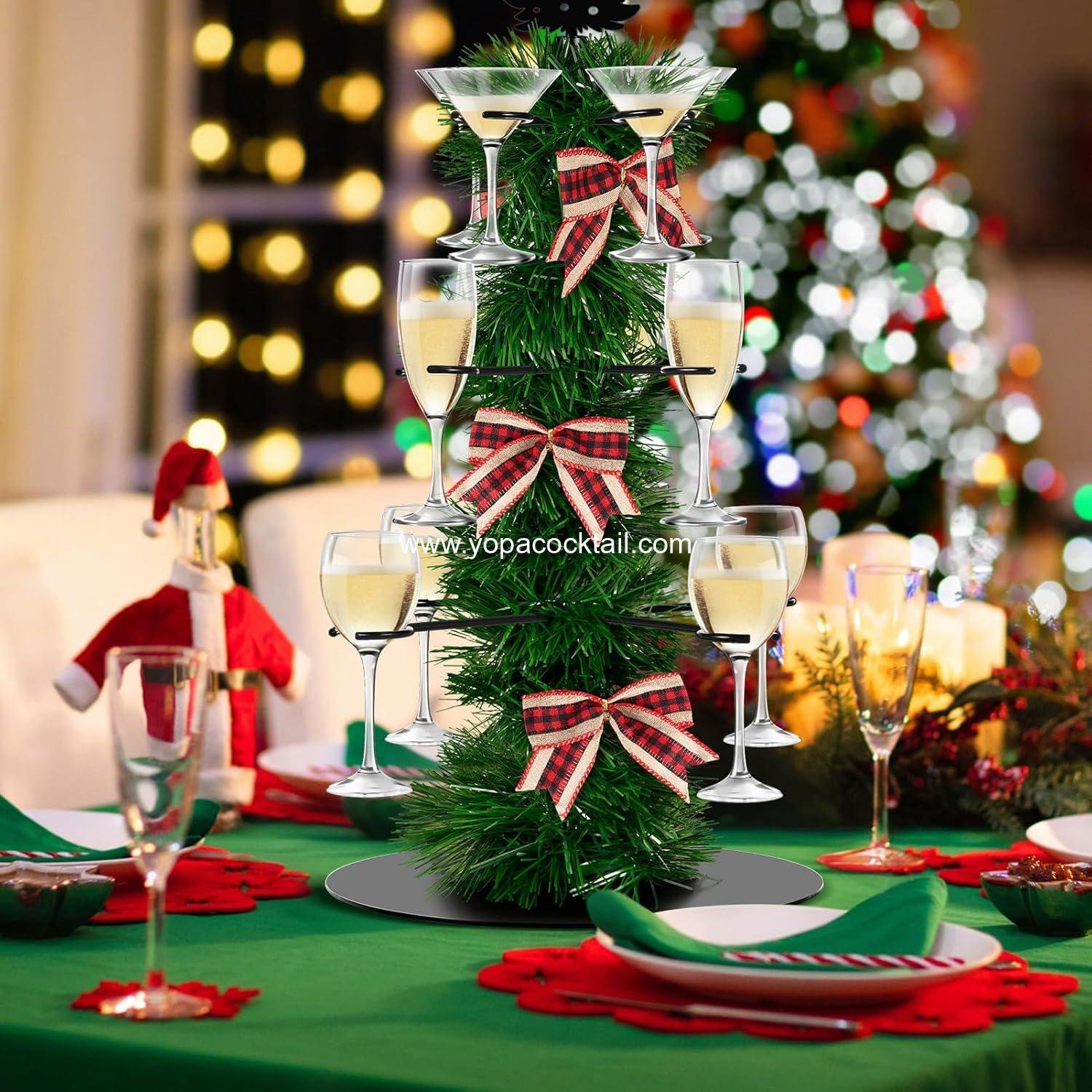 Wholesale Christmas Cocktail Tree Stand, 3-Tier Champagne Tower with 12 Holders for Displaying Cocktails, Martinis, Margaritas at Weddings, Bridal Showers, Parties, and Celebrations - Supplier Wholesale Christmas Cocktail Tree Stand, 3-Tier Champagne Tower with 12 Holders for Displaying Cocktails, Martinis, Margaritas at Weddings, Bridal Showers, Parties, and Celebrations - Supplier