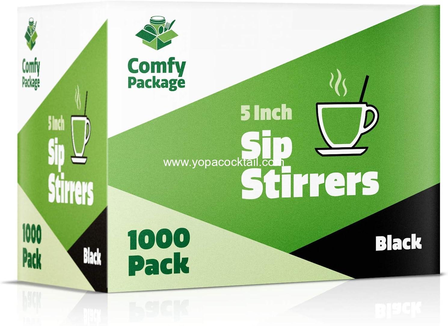 Wholesale 5 Inch Disposable Plastic Coffee & Cocktail Stirrers/Straws - 1000 Count Black Swizzle Sticks Supplier