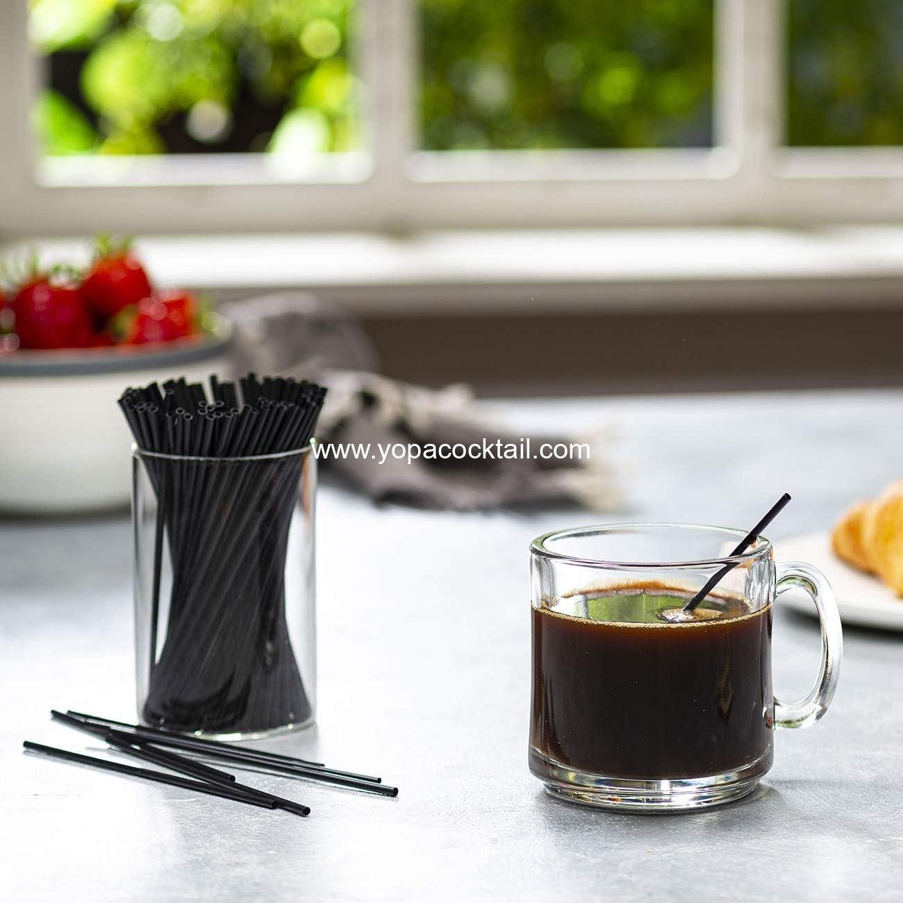 Wholesale 5 Inch Disposable Plastic Coffee & Cocktail Stirrers/Straws - 1000 Count Black Swizzle Sticks Supplier