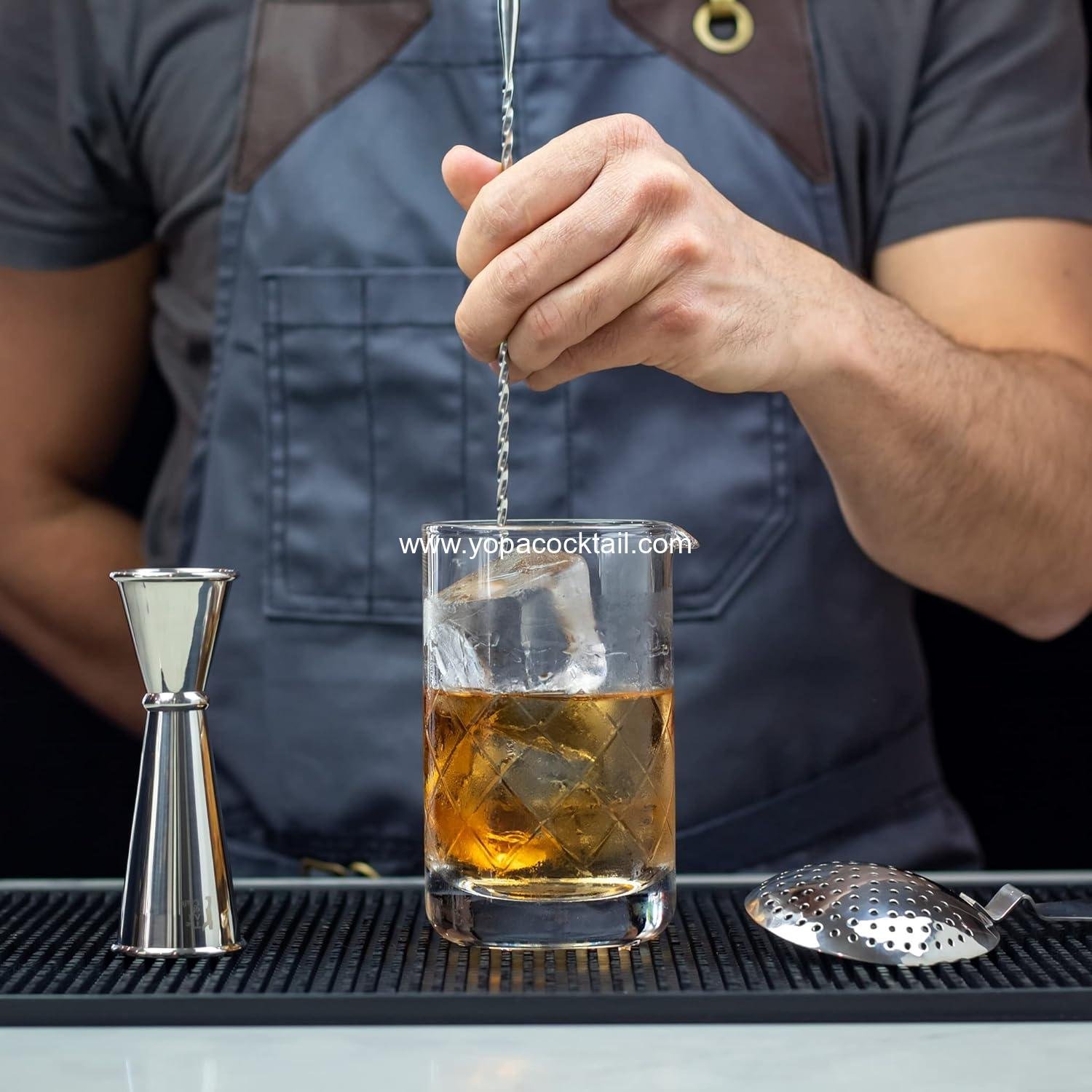 Wholesale 12.5” Stainless Steel Cocktail Mixing Spoon - Long Handle Spiral Design with Weighted Teardrop End (Set of 2) Supplier