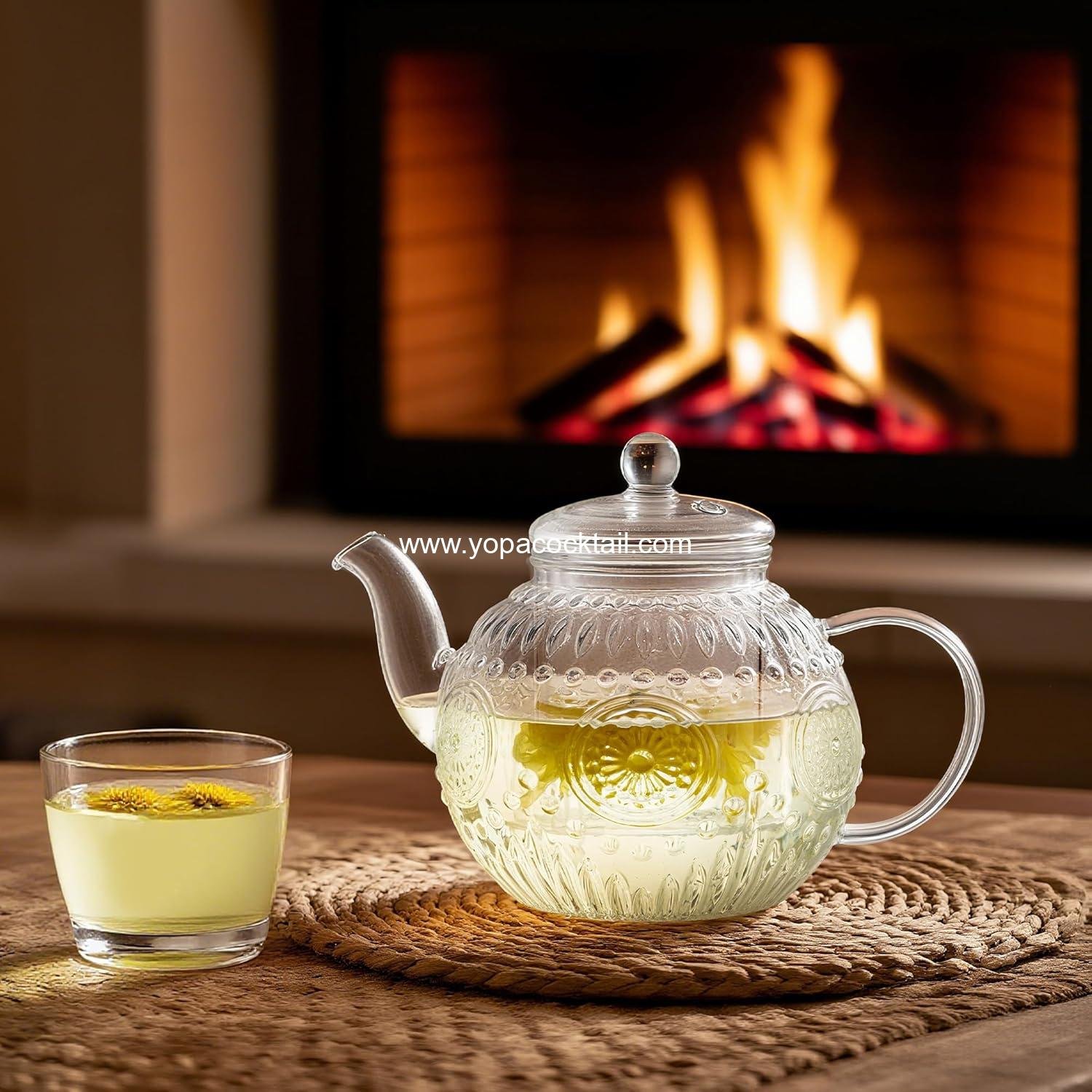 Wholesale Vintage Glass Teapot with Removable Infuser 32oz 1000ml Borosilicate Glass - Stovetop Safe Blooming & Loose Leaf Tea Maker Set Manufacturer