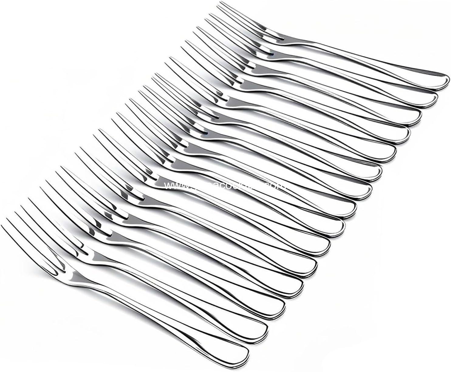 Crab Stainless Steel Forks,Escargot Fork 2 Prong Tasting Appetizer Forks Portable Cocktail Salad Fruit Forks for Party Travel, 5 Inches (15Pcs)