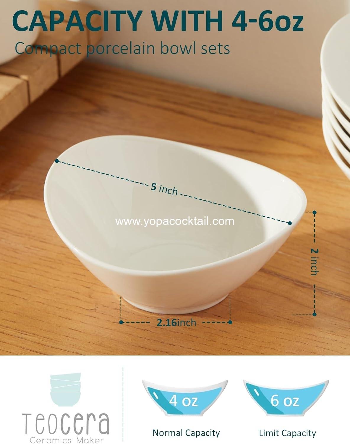Wholesale 5 Inch Porcelain Small Bowls Set, 6 Ounce Serving Bowls for Dessert, Ice Cream, Snacks, Dipping, Side Dishes, Microwave & Dishwasher Safe - White Manufacturer Wholesale 5 Inch Porcelain Small Bowls Set, 6 Ounce Serving Bowls for Dessert, Ice Cream, Snacks, Dipping, Side Dishes, Microwave & Dishwasher Safe - White Manufacturer