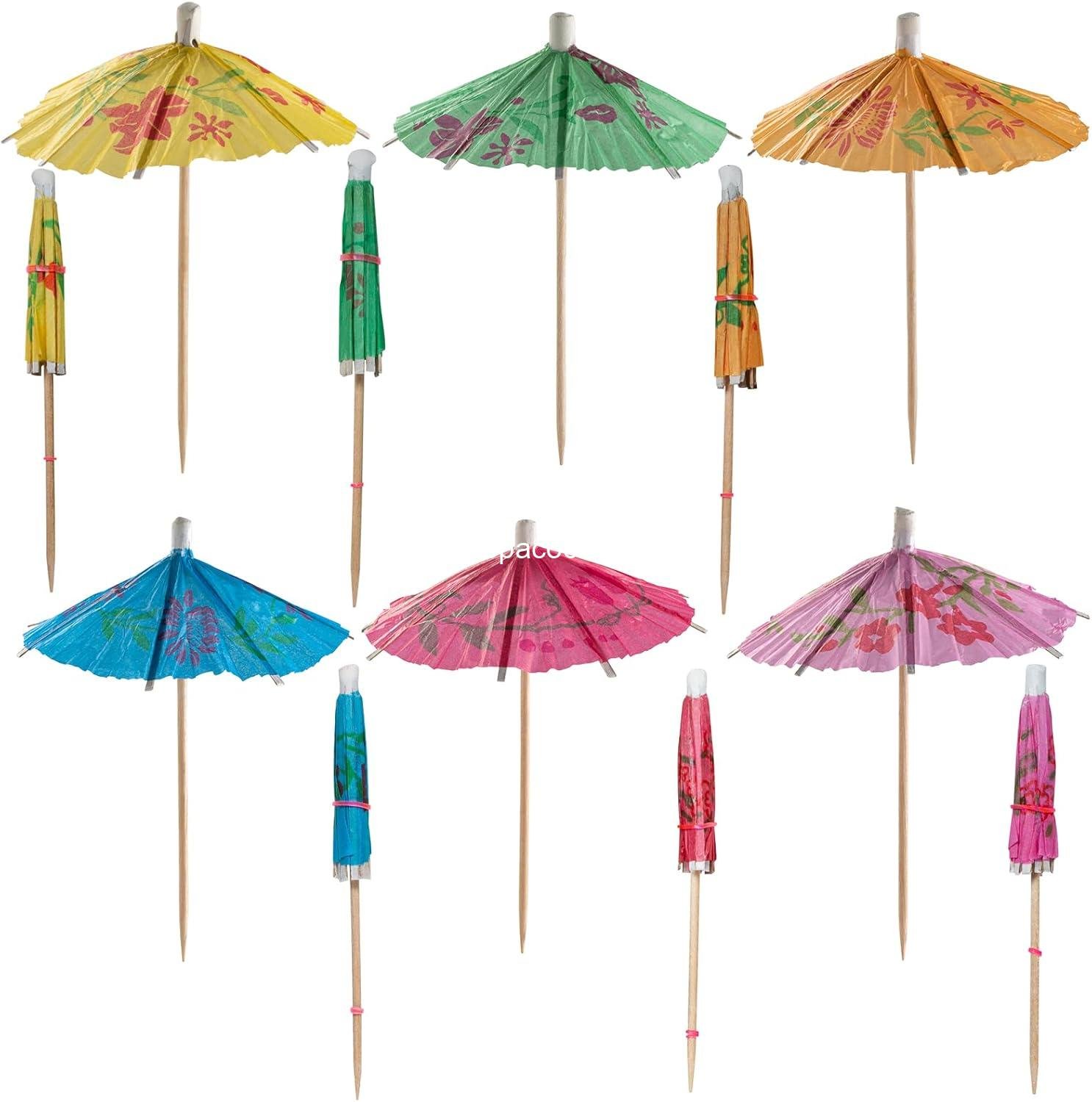 Wholesale Cocktail Umbrellas [240 Count] - Assorted Tropical Colors Drink Picks for Cocktails and Appetizers - OEM Supplier