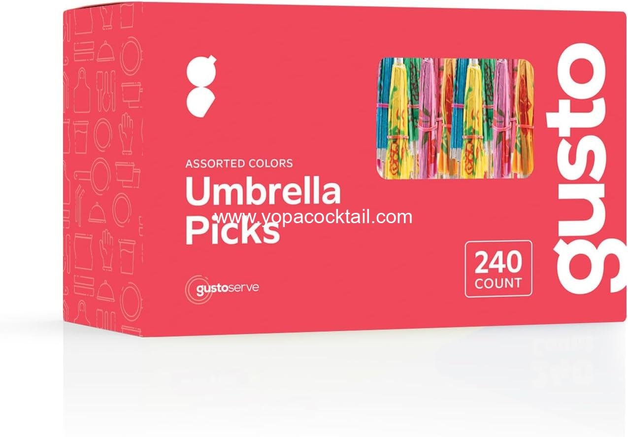 Wholesale Cocktail Umbrellas [240 Count] - Assorted Tropical Colors Drink Picks for Cocktails and Appetizers - OEM Supplier