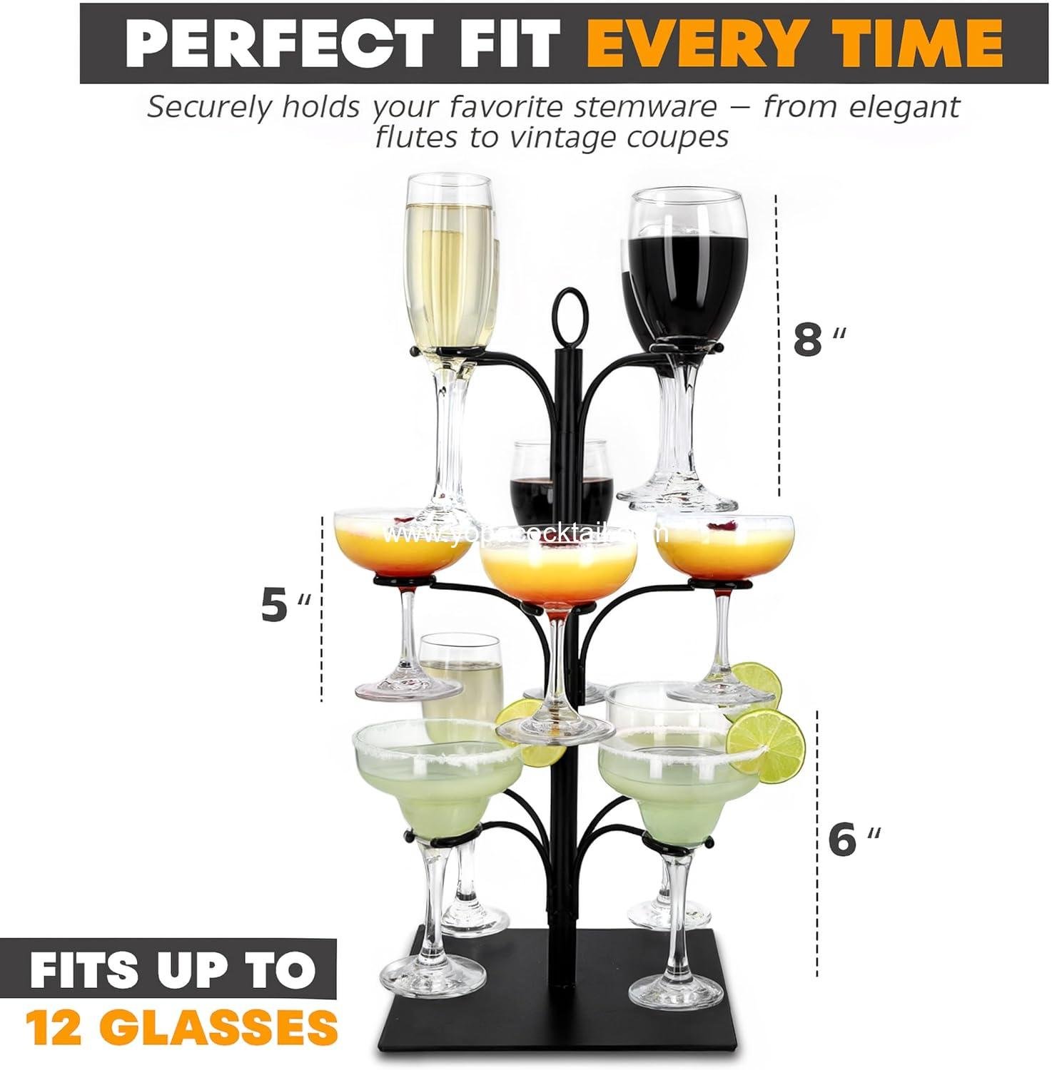 Wholesale Cocktail Tree Stand Tower - Holds 12 Glasses - Mimosa Bar Display for Parties - Wine Glass Holder Supplier