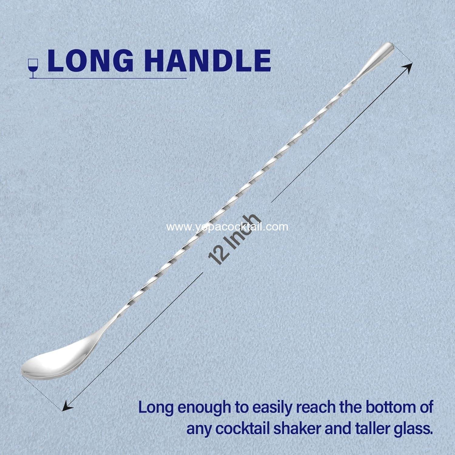 Wholesale Cocktail Mixing Stirrers Stainless Steel 12 Inch Bar Spoon Set of 2 Silver, Supplier