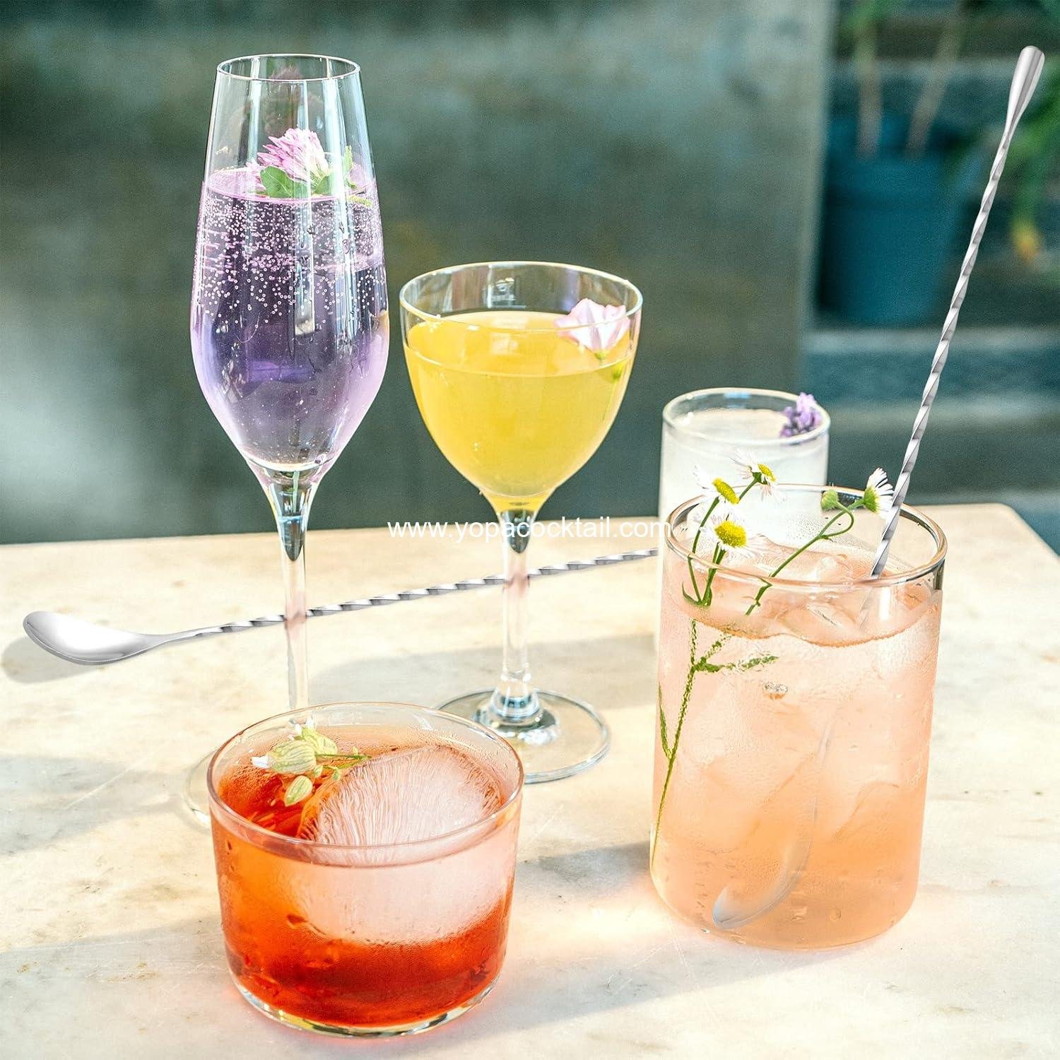 Wholesale Cocktail Mixing Stirrers Stainless Steel 12 Inch Bar Spoon Set of 2 Silver, Supplier