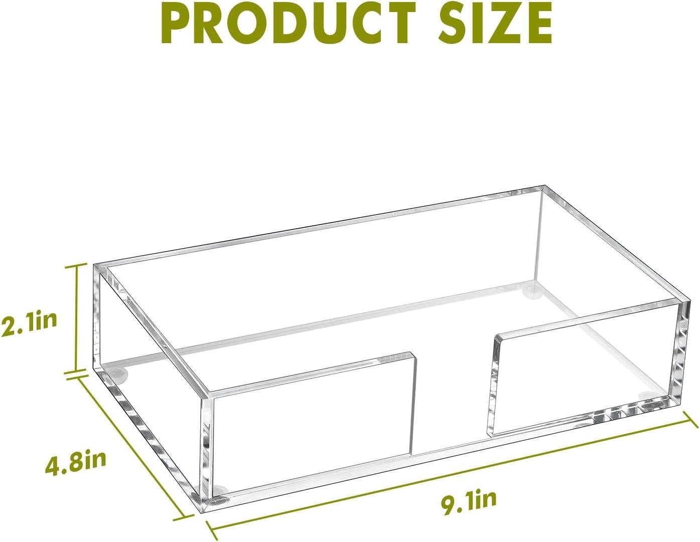 Wholesale Acrylic Guest Towel Holder Tray for Bathroom, Clear Rectangular Napkin Holder for Kitchen, Modern Disposable Hand Towel Tray for Home, Bar, Hotel, Office - Supplier