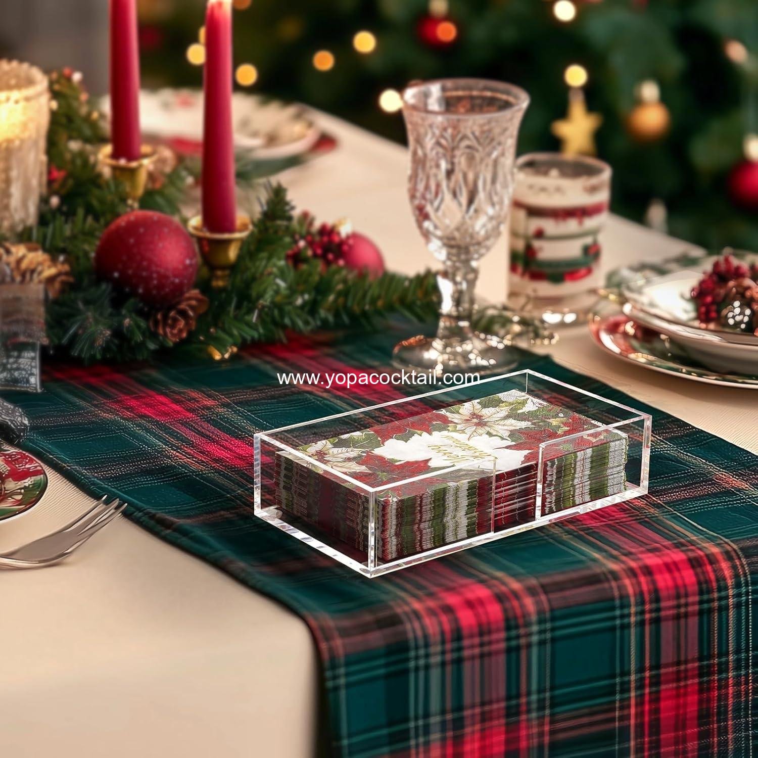 Wholesale Acrylic Guest Towel Holder Tray for Bathroom, Clear Rectangular Napkin Holder for Kitchen, Modern Disposable Hand Towel Tray for Home, Bar, Hotel, Office - Supplier