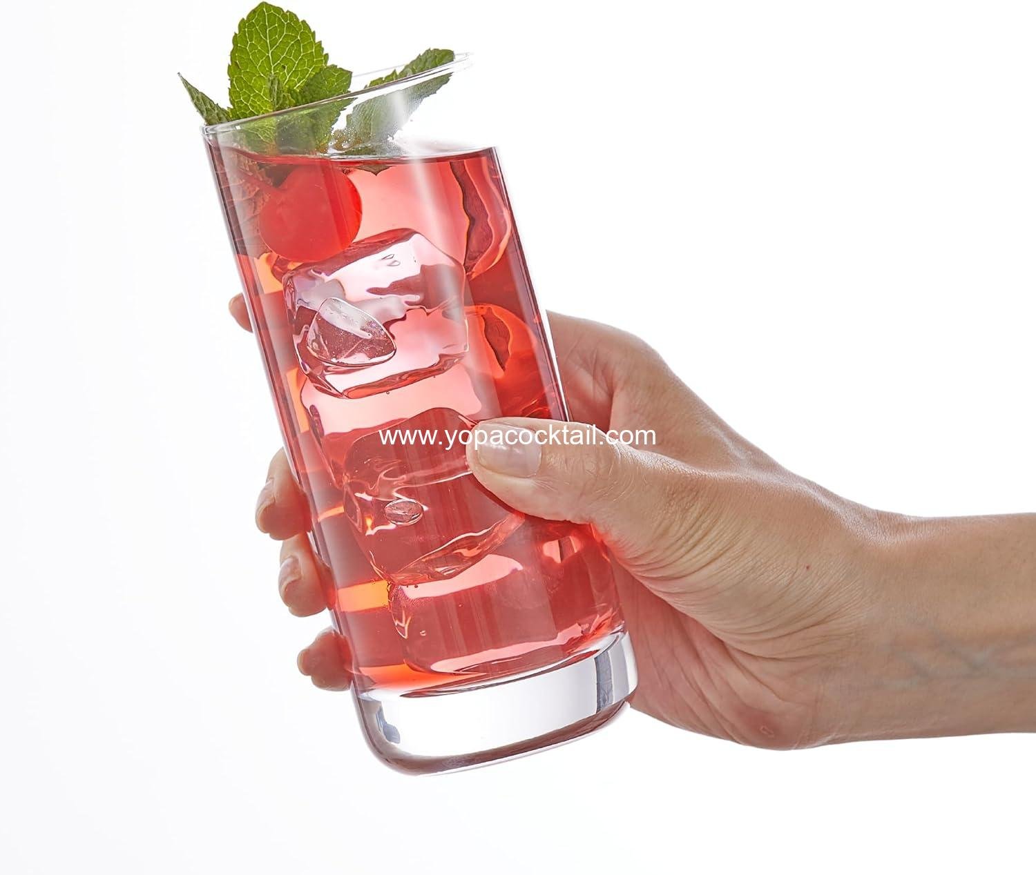 Wholesale 13oz Highball Glasses Set of 6, Lead-Free Crystal Drinking Glasses for Water, Mojito, Tom Collins, and Mixed Cocktails - Factory