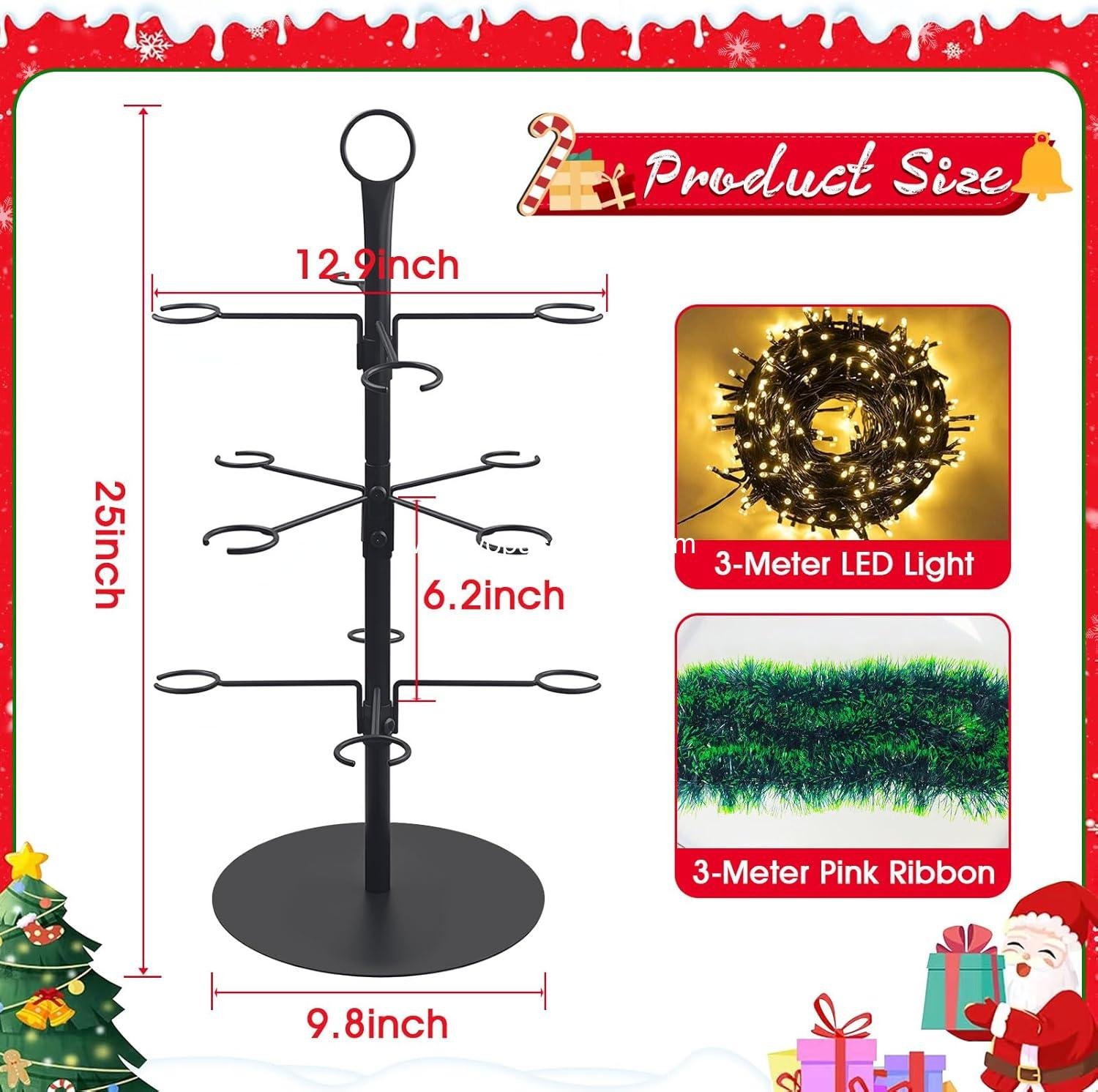 Wholesale Christmas Cocktail Tree Stand for Drinks, Metal Champagne Tower with 3 Tiers and 12 Holders, Perfect for Parties and Celebrations, Factory.