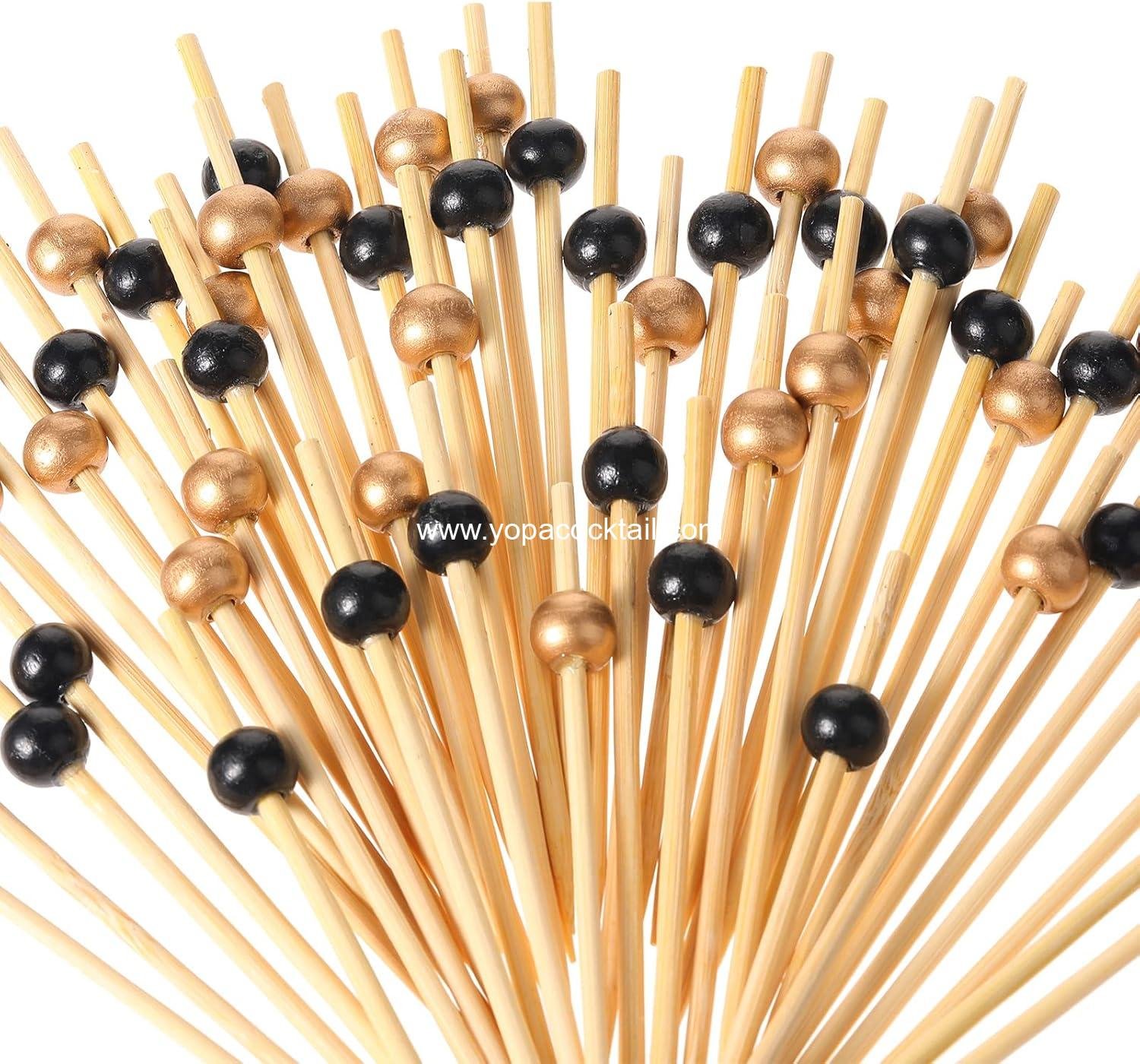 Wholesale 120 Pcs Christmas Cocktail Picks 4.7 Inch Fancy Toothpicks Appetizer Skewers for Drinks Desserts Charcuterie Party Supplies (Gold, Black) Supplier
