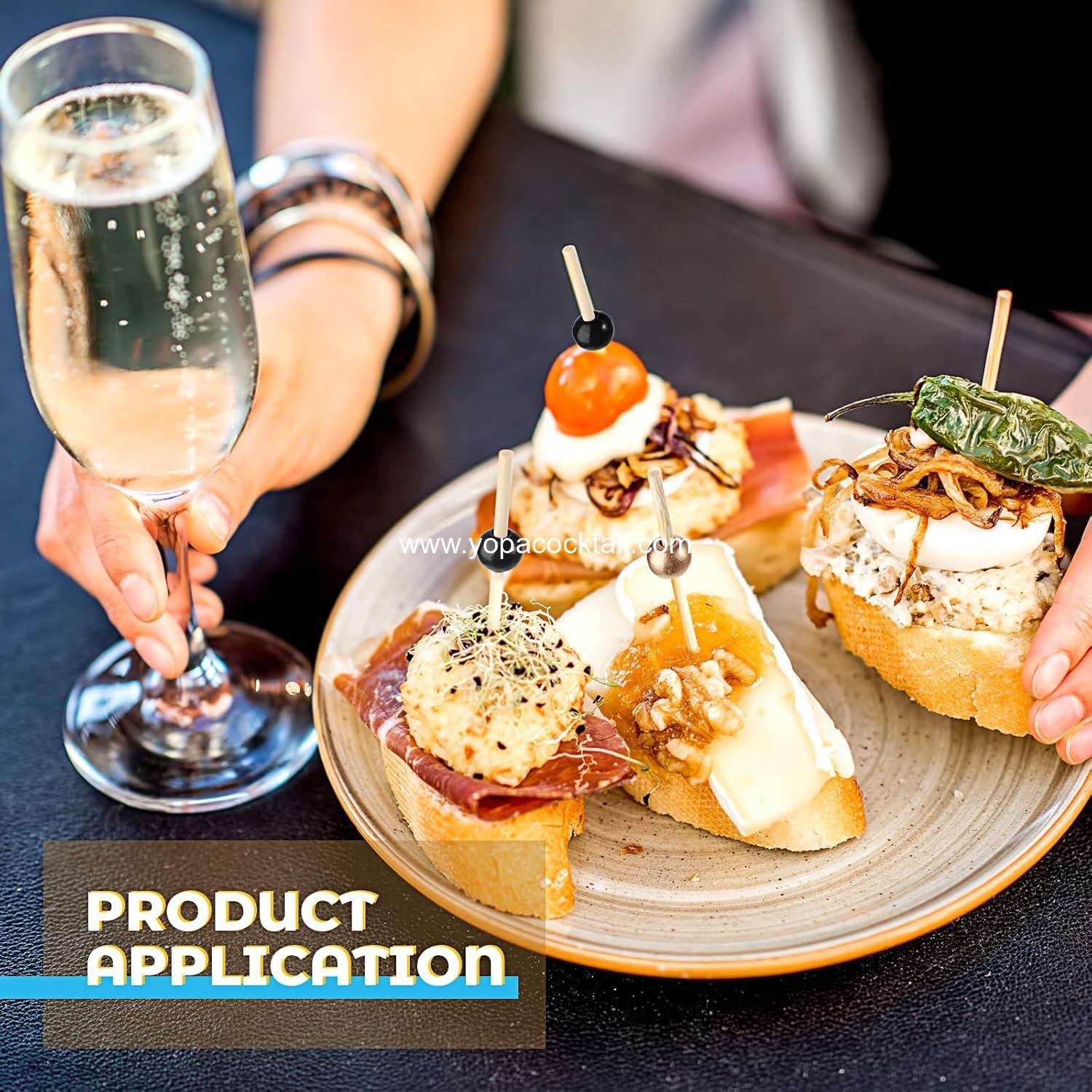 Wholesale 120 Pcs Christmas Cocktail Picks 4.7 Inch Fancy Toothpicks Appetizer Skewers for Drinks Desserts Charcuterie Party Supplies (Gold, Black) Supplier