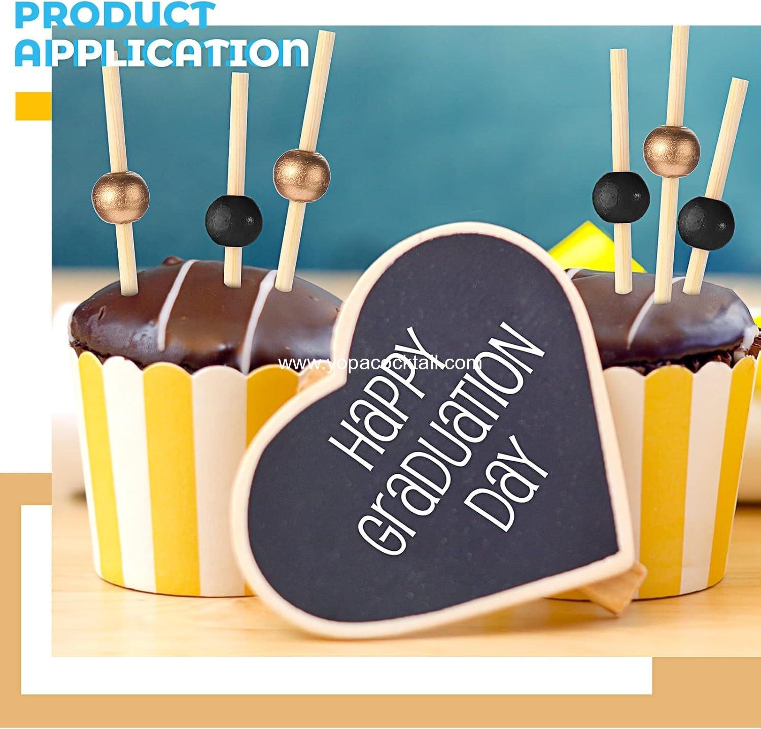 Wholesale 120 Pcs Christmas Cocktail Picks 4.7 Inch Fancy Toothpicks Appetizer Skewers for Drinks Desserts Charcuterie Party Supplies (Gold, Black) Supplier