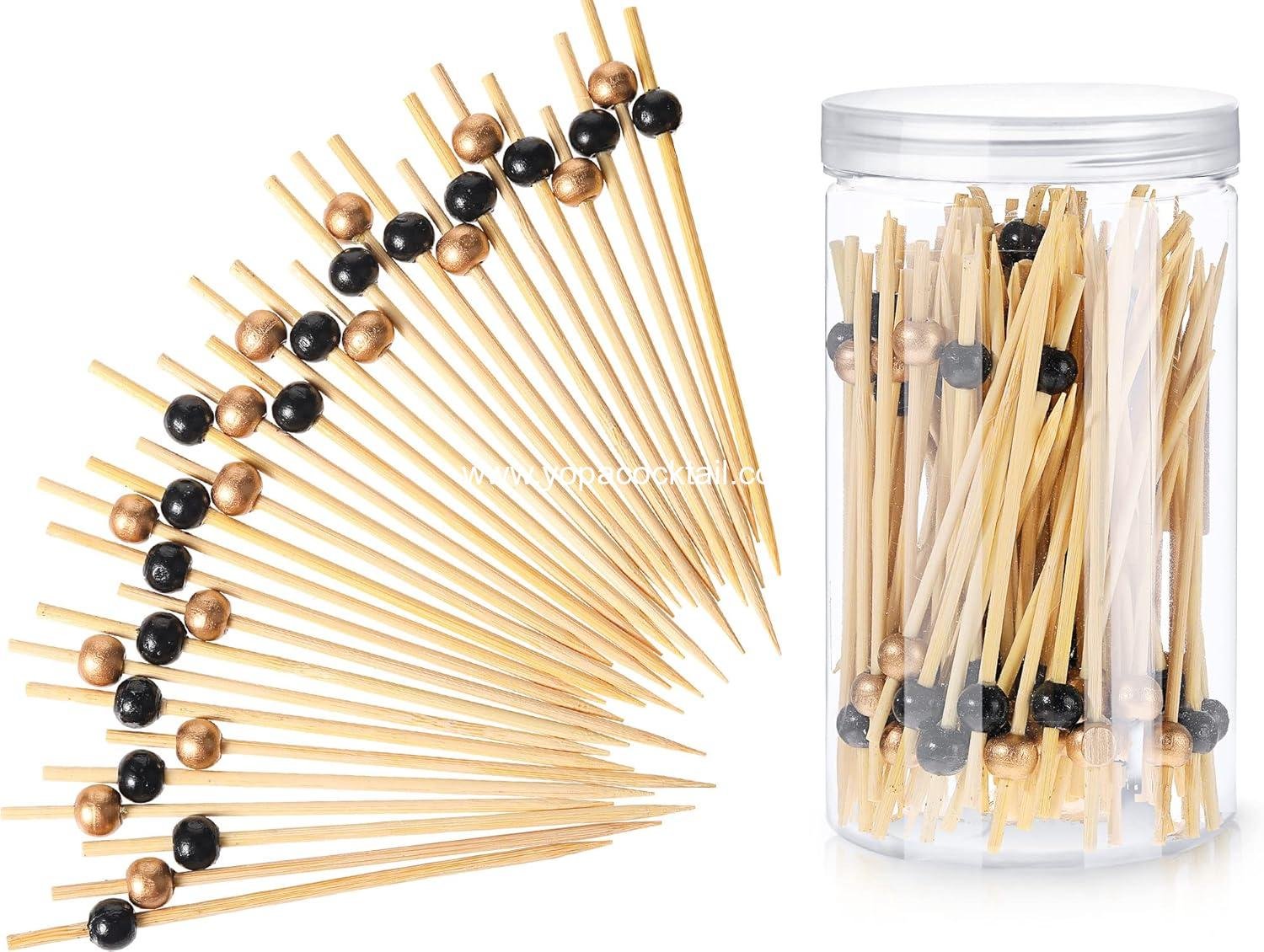 Wholesale 120 Pcs Christmas Cocktail Picks 4.7 Inch Fancy Toothpicks Appetizer Skewers for Drinks Desserts Charcuterie Party Supplies (Gold, Black) Supplier
