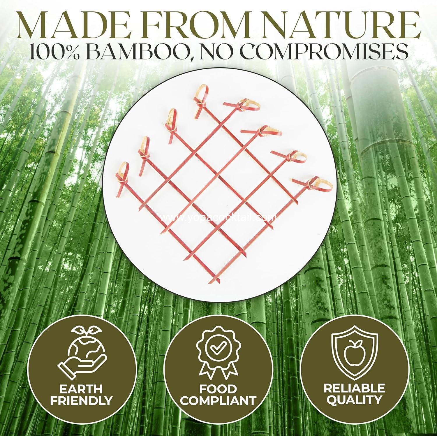 Wholesale 100 Pcs Red Bamboo Skewers 4.7