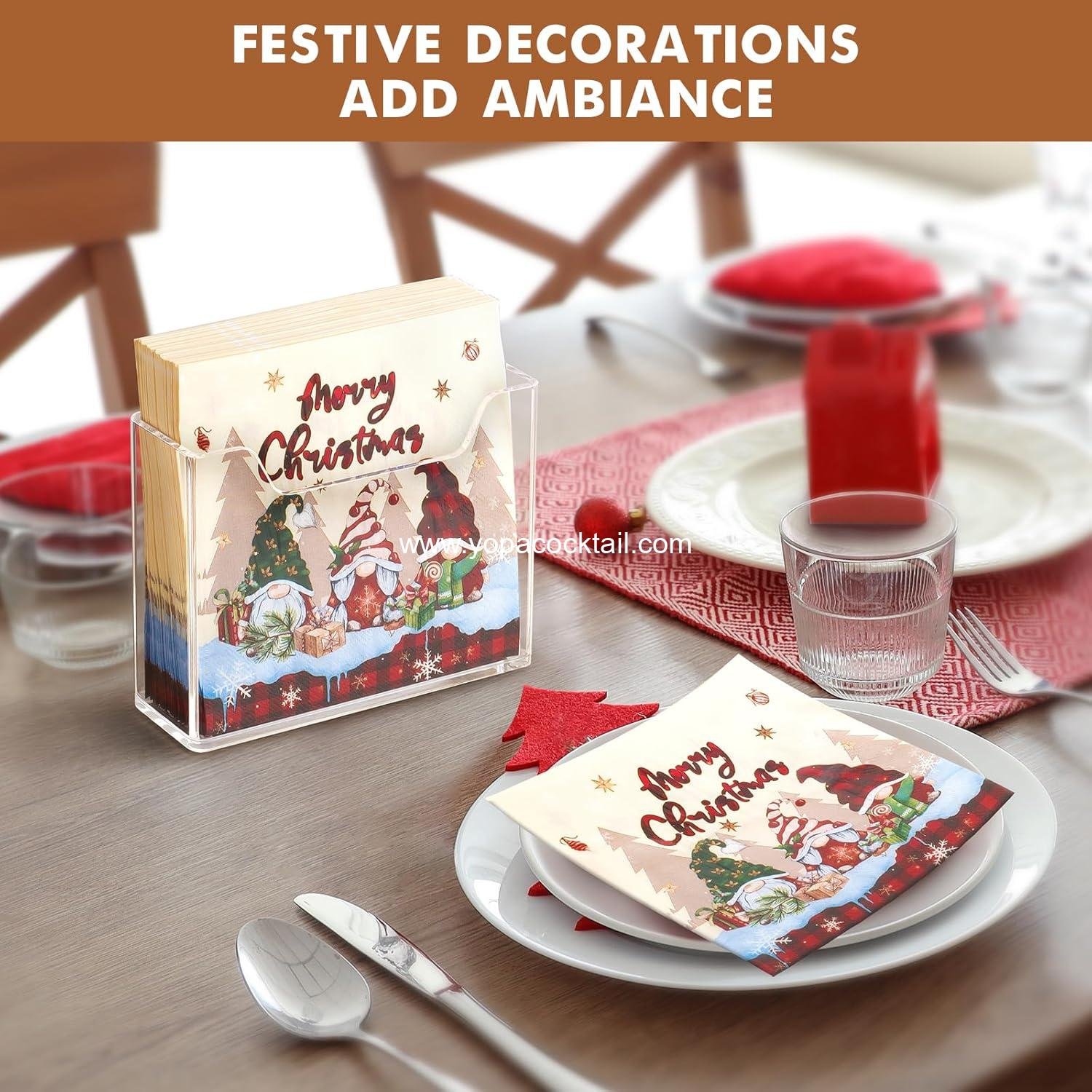 Wholesale Clear Acrylic Napkin Holder for Table, Modern Vertical Paper Napkin Holder for Kitchen and Dinner Table, Guest Napkin Holder for Home or Restaurant, OEM