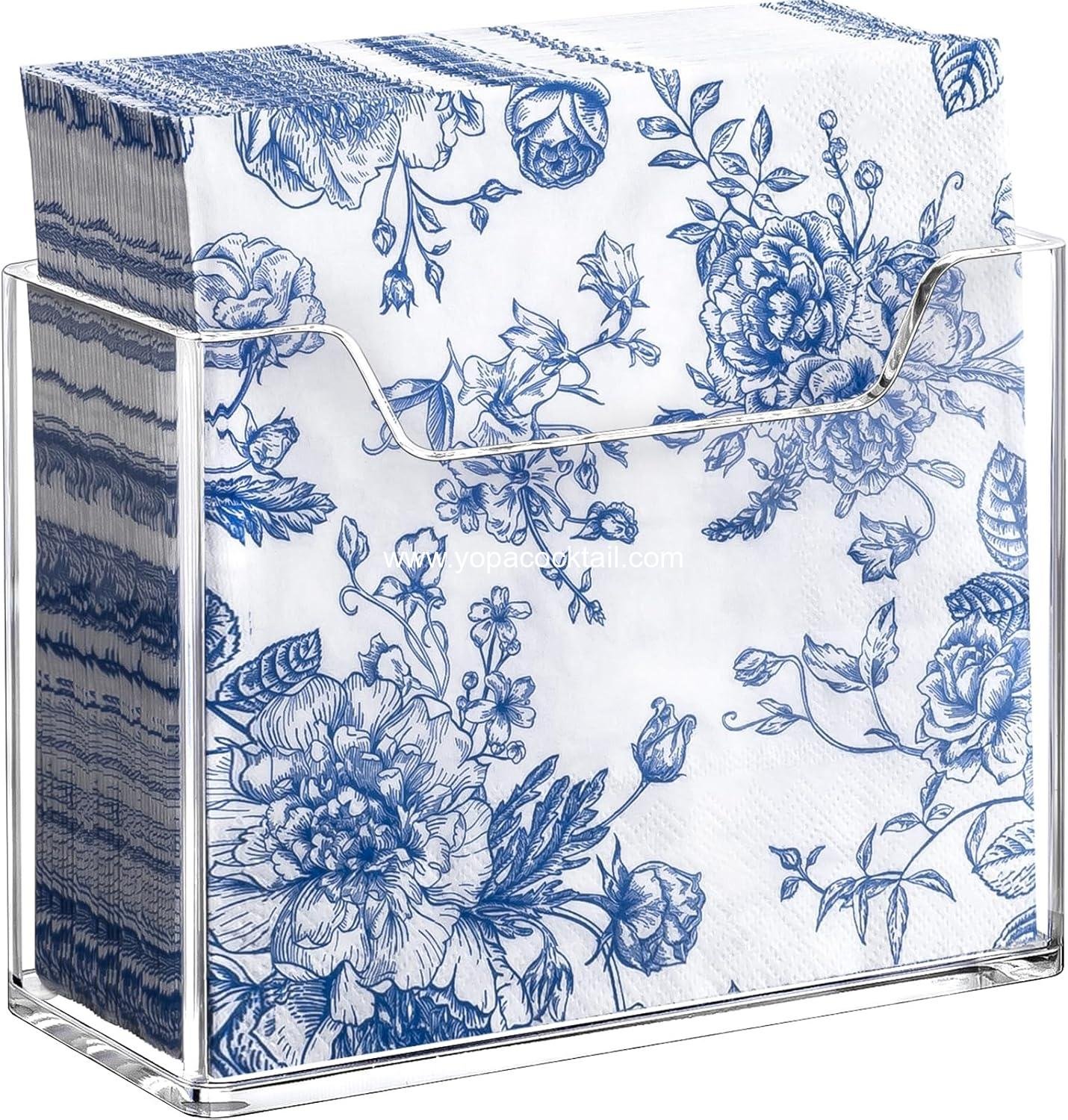 Acrylic Napkin Holder for Table, Clear Plastic Vertical Napkins Holders, Modern Square Paper Napkin Holders for Kitchen, Dinner Table Guest Napkin Holder for Home, Hotel, Restaurant, Bar