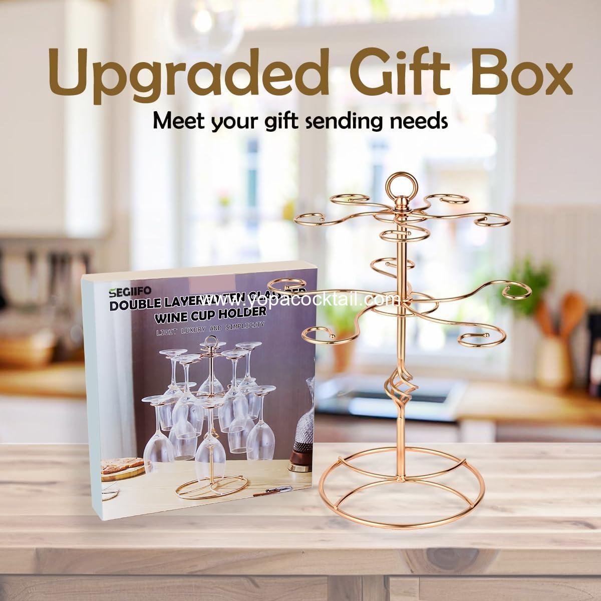 Wholesale Champagne Tree Stand for 10 Glasses, Rose Gold Cocktail Drink Tower, Screw-on Metal Cocktail Stand for Bar, Party, Wedding, or Birthday - Supplier