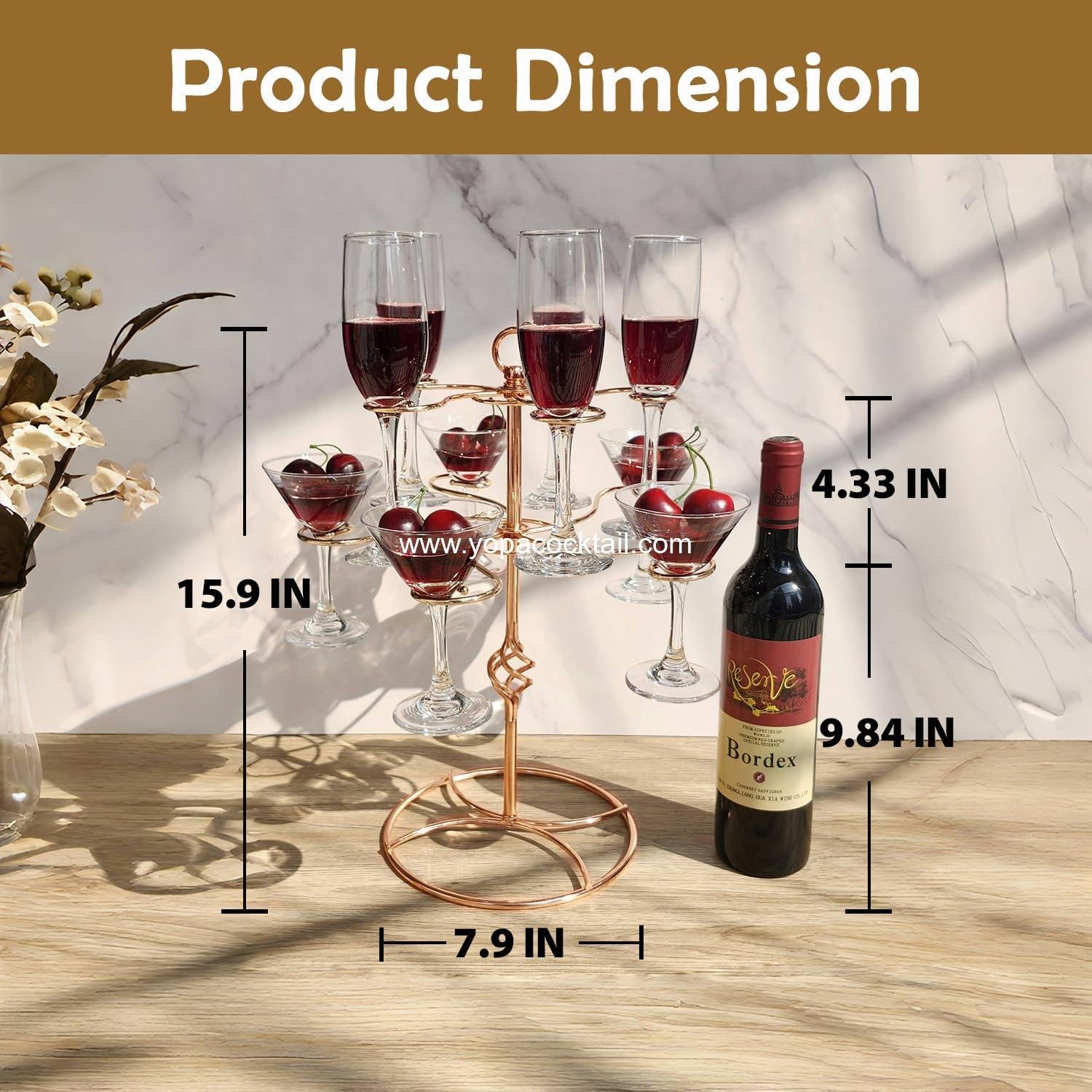 Wholesale Champagne Tree Stand for 10 Glasses, Rose Gold Cocktail Drink Tower, Screw-on Metal Cocktail Stand for Bar, Party, Wedding, or Birthday - Supplier