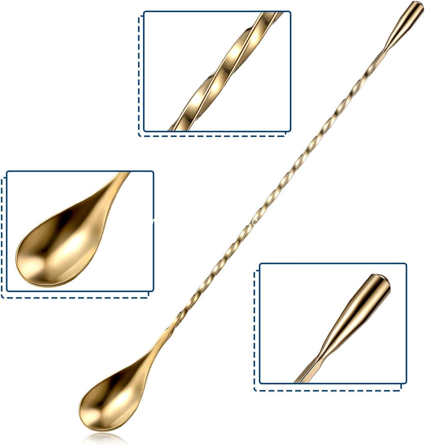 Wholesale 12 Inch Cocktail Spoons - 4 Pcs Long Handle Stainless Steel Bar Stirring Tool for Coffee and Cocktails (Multicolor: Blue, Purple, Champagne) Supplier