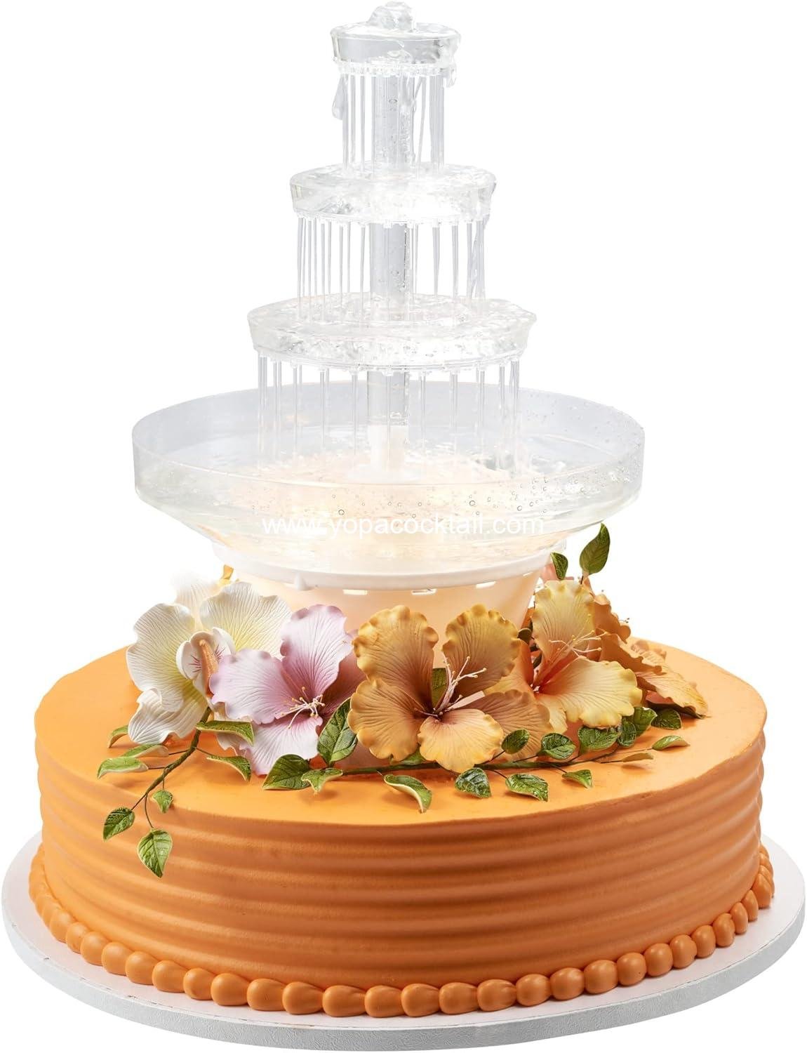 Wholesale 3-Tier Wedding Fountain Cake Decoration, Beautiful Water Fountain with Light Base, Easy Setup, Multi-Color - Supplier