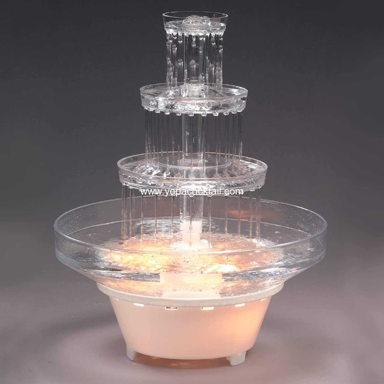 Wholesale 3-Tier Wedding Fountain Cake Decoration, Beautiful Water Fountain with Light Base, Easy Setup, Multi-Color - Supplier