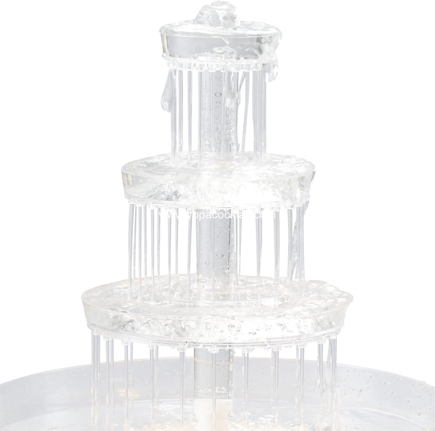 Wholesale 3-Tier Wedding Fountain Cake Decoration, Beautiful Water Fountain with Light Base, Easy Setup, Multi-Color - Supplier