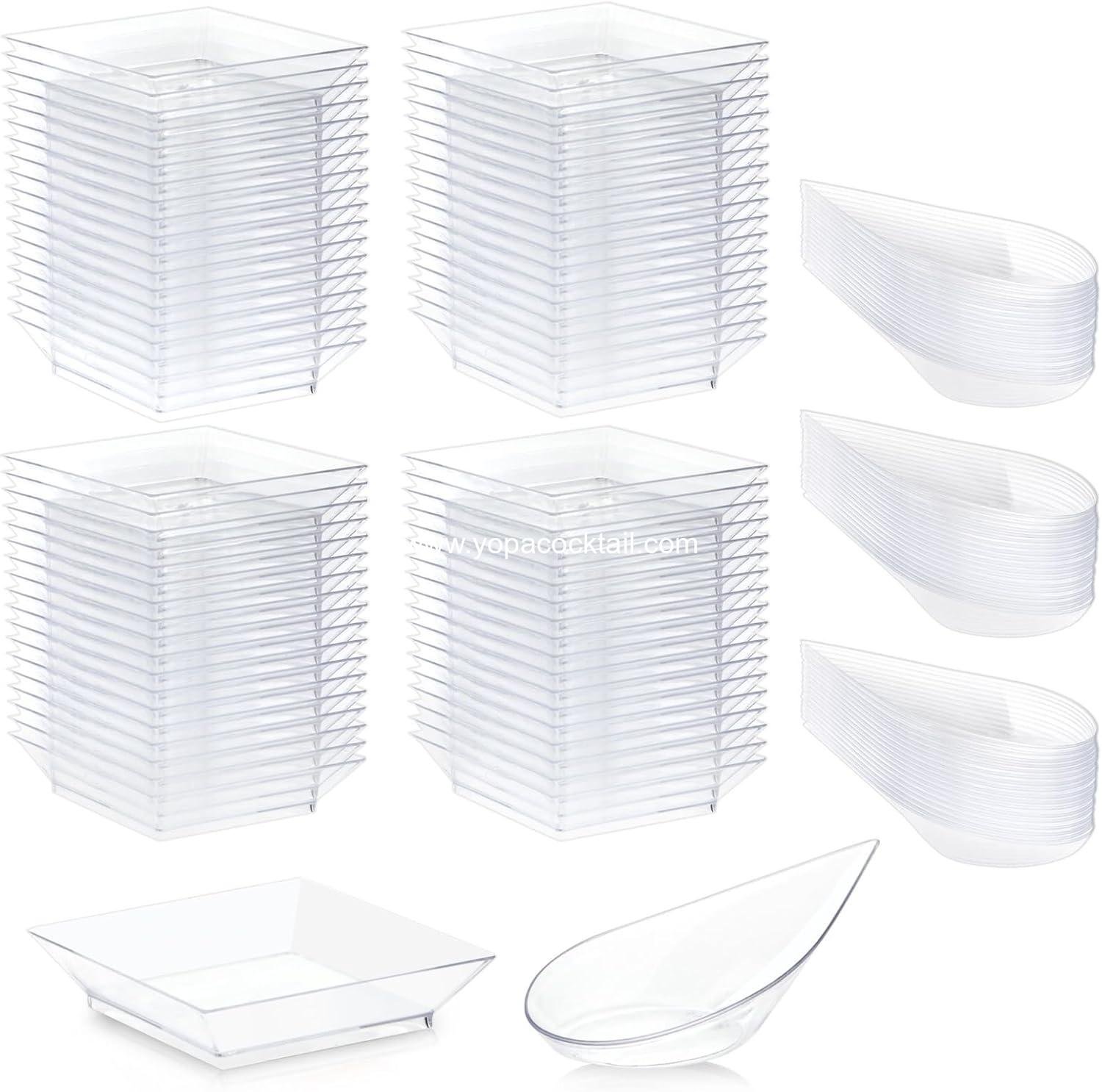 Wholesale Disposable Appetizer Plates and Teardrop Spoons Set - Durable 72-Piece Set with 2.5