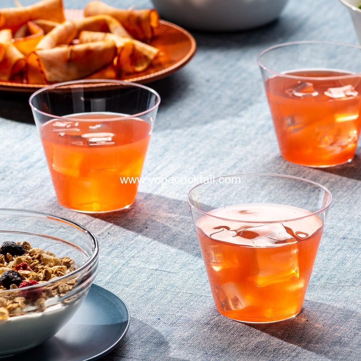 Wholesale Clear Hard Plastic Cups 9 oz Squat - 200 Count Small Disposable Party Cocktail Glasses Supplier