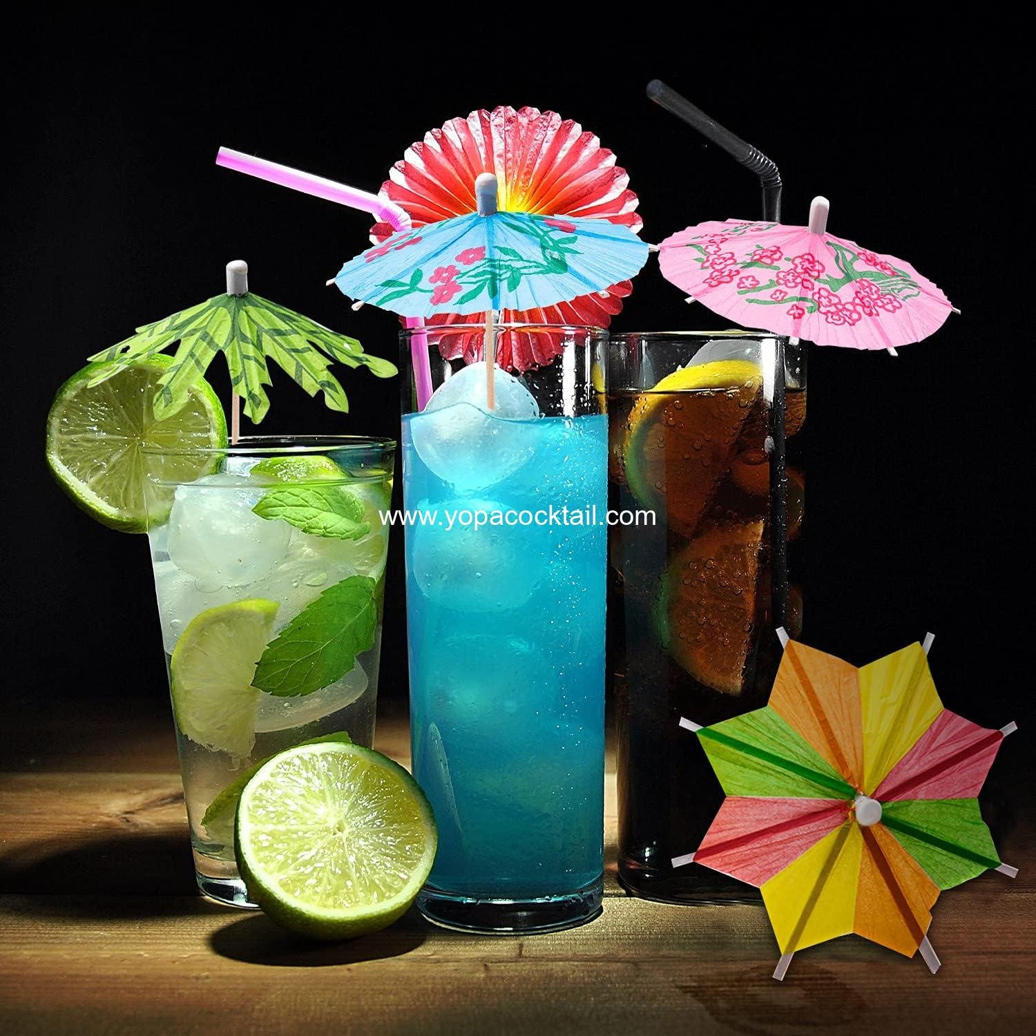 Wholesale 152 Pcs Cocktail Umbrella Picks, Hawaiian Drink Umbrellas for Tiki Bars, Fruit Platters, Birthday Parties, Assorted Colors, 3 Styles - Factory