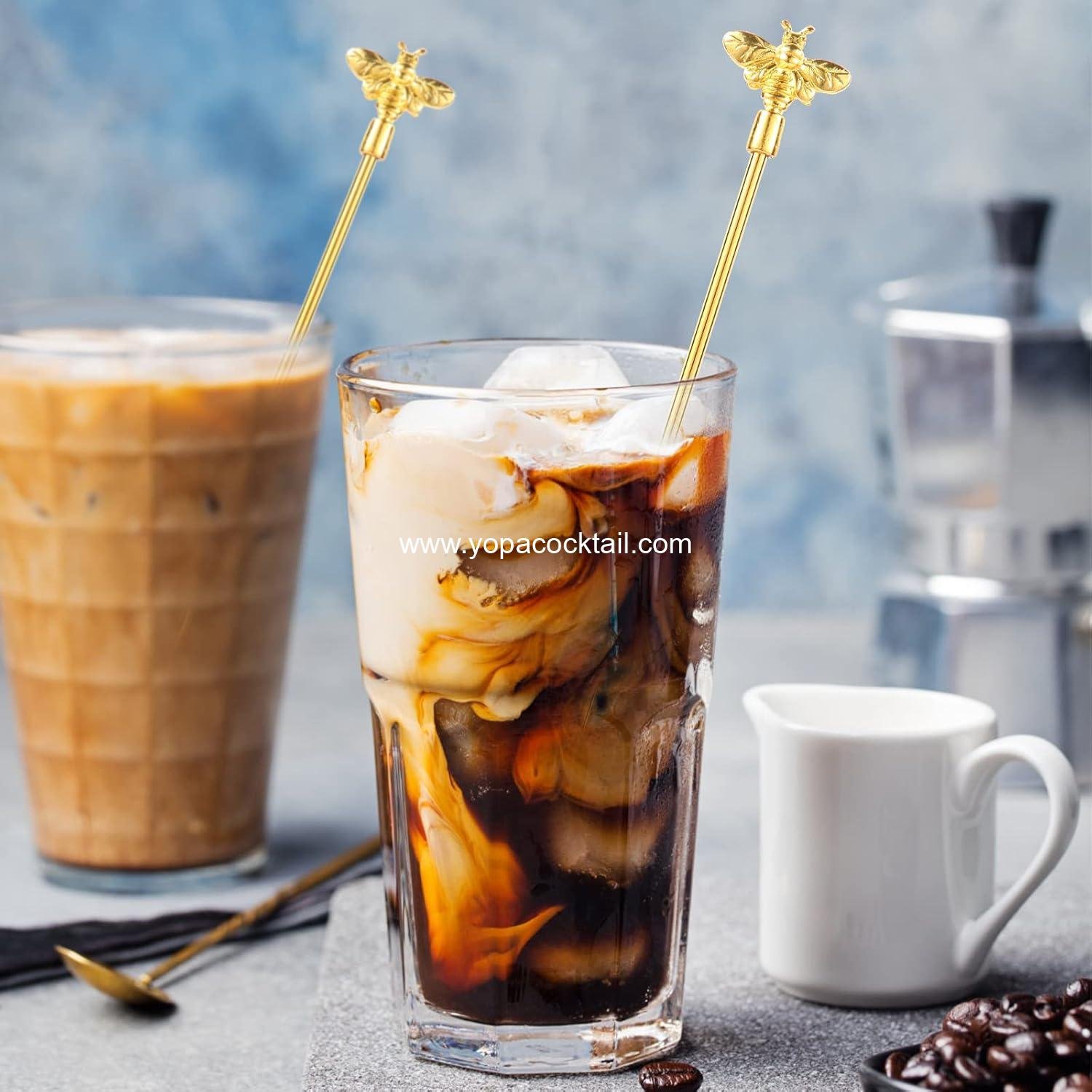 Wholesale 4Pcs Bumble Bee Cocktail Stirrers Swizzle Sticks Stainless Steel 7.5 Wholesale 4Pcs Bumble Bee Cocktail Stirrers Swizzle Sticks Stainless Steel 7.5