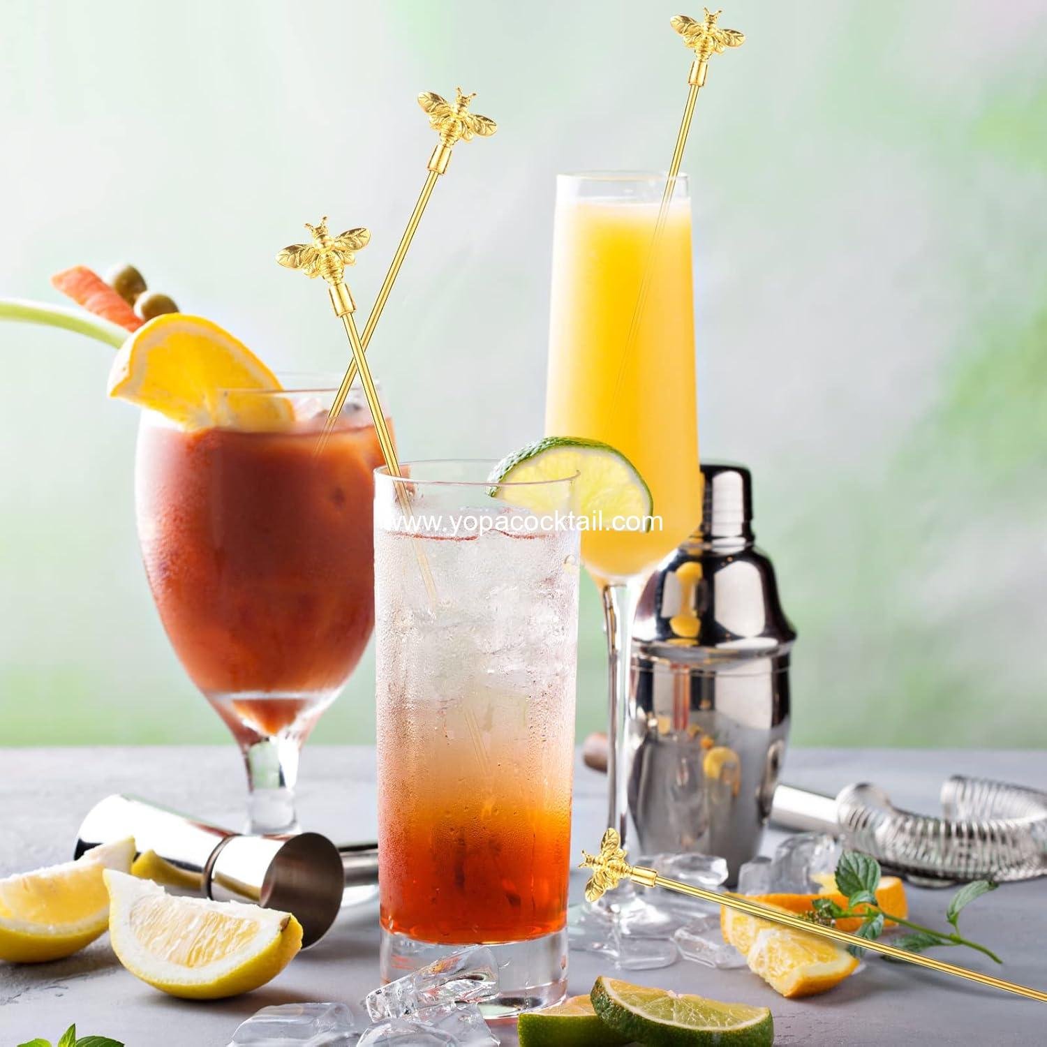 Wholesale 4Pcs Bumble Bee Cocktail Stirrers Swizzle Sticks Stainless Steel 7.5 Wholesale 4Pcs Bumble Bee Cocktail Stirrers Swizzle Sticks Stainless Steel 7.5