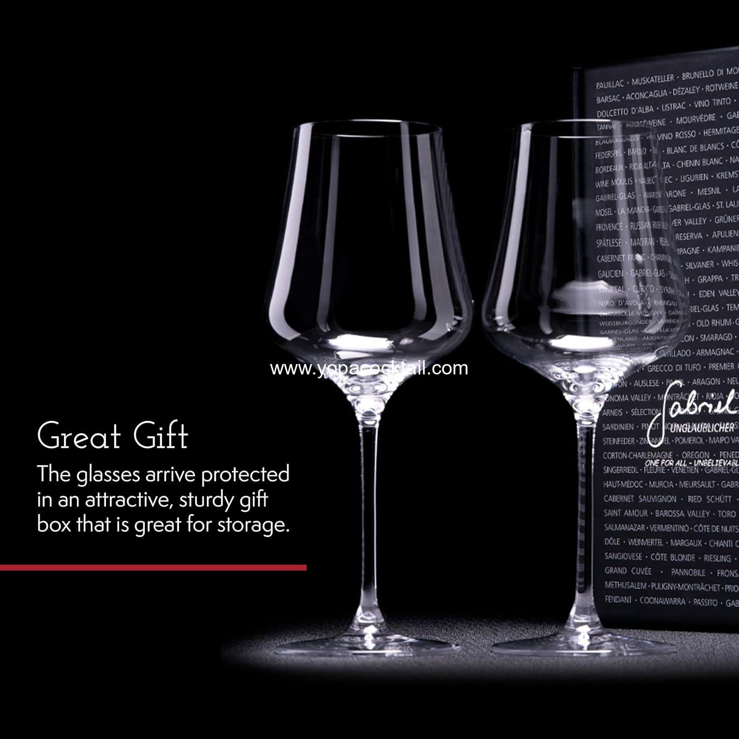 Wholesale Universal Wine Glasses Set of 4 with Gift Boxes - Premium Lead-Free Crystal for Red and White Wine - Dishwasher Safe, 16 oz, Supplier