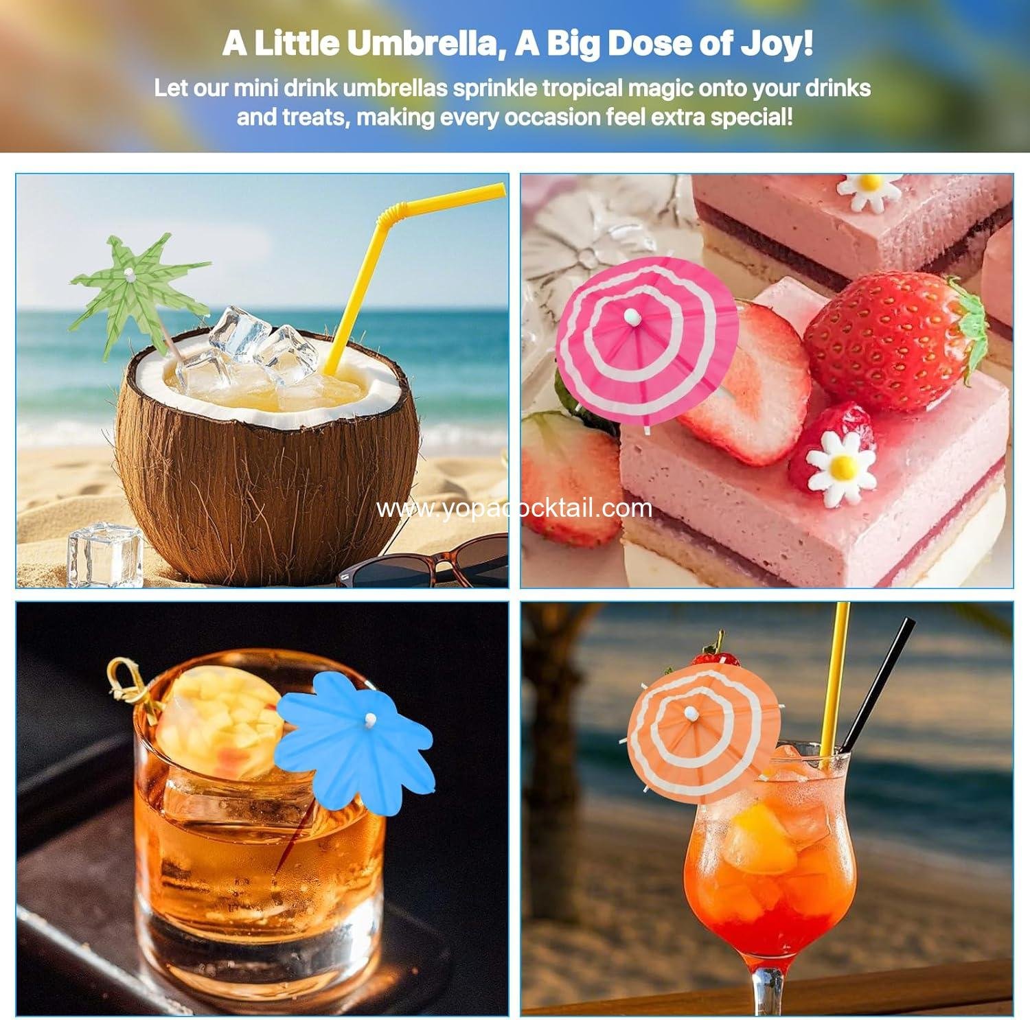 Wholesale 150 PCS Mini Cocktail Umbrellas Picks - 3 Styles Paper Drink Umbrellas for Tropical Parties, Decorations, and Cupcake Toppers - ODM Supplier