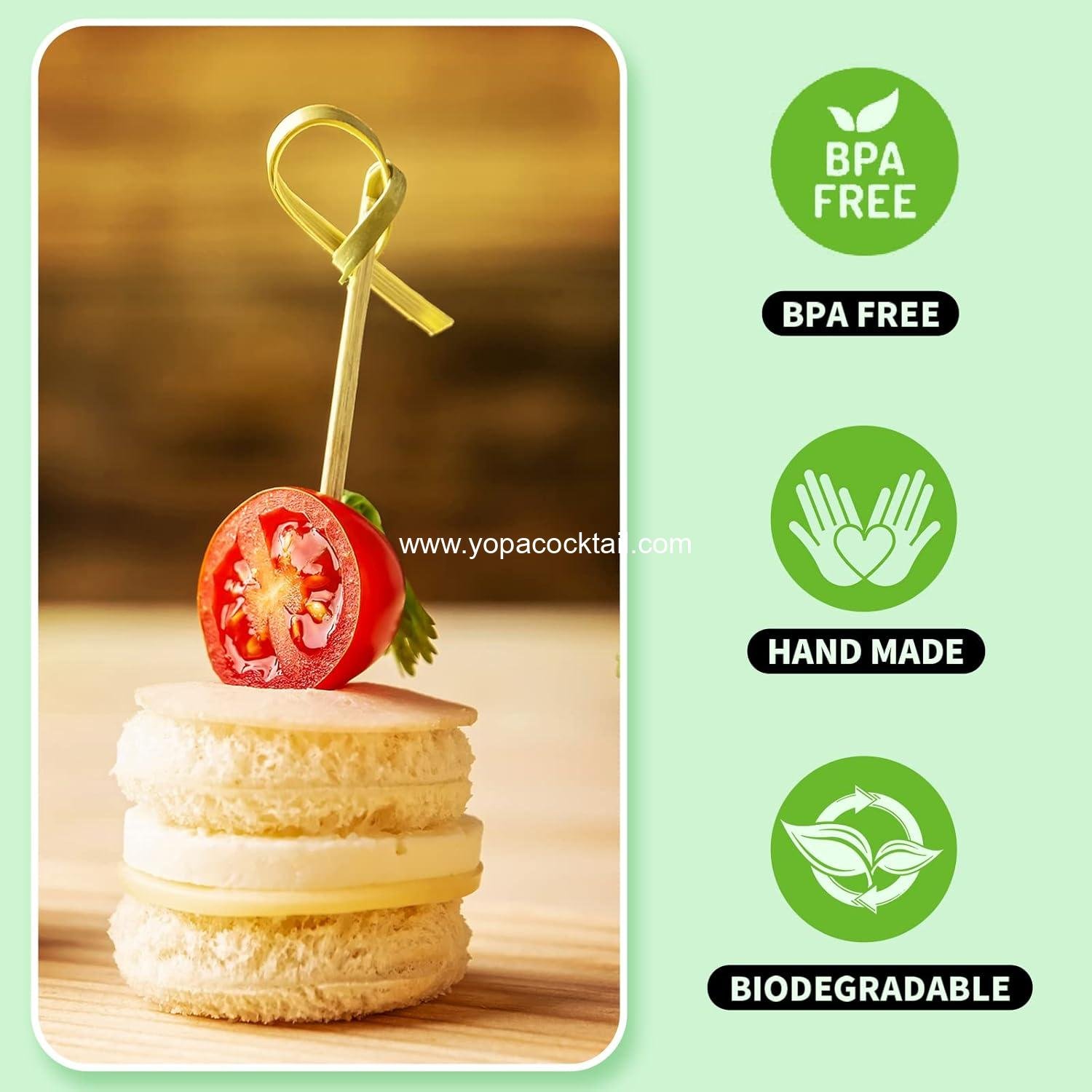 Wholesale 200PCS Bamboo Cocktail Picks 4.7 Inch Skewers for Appetizers Fancy Toothpicks Decorative Knot Sticks for Party Drinks Fruit Charcuterie Boards Accessories Supplier Wholesale 200PCS Bamboo Cocktail Picks 4.7 Inch Skewers for Appetizers Fancy Toothpicks Decorative Knot Sticks for Party Drinks Fruit Charcuterie Boards Accessories Supplier