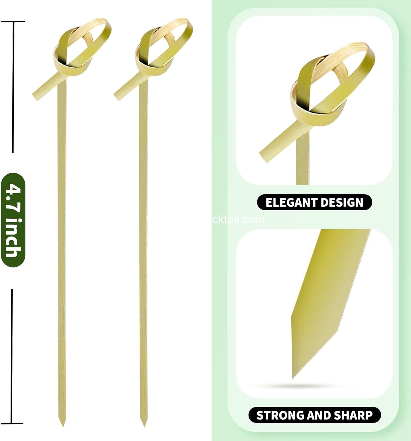 Wholesale 200PCS Bamboo Cocktail Picks 4.7 Inch Skewers for Appetizers Fancy Toothpicks Decorative Knot Sticks for Party Drinks Fruit Charcuterie Boards Accessories Supplier Wholesale 200PCS Bamboo Cocktail Picks 4.7 Inch Skewers for Appetizers Fancy Toothpicks Decorative Knot Sticks for Party Drinks Fruit Charcuterie Boards Accessories Supplier