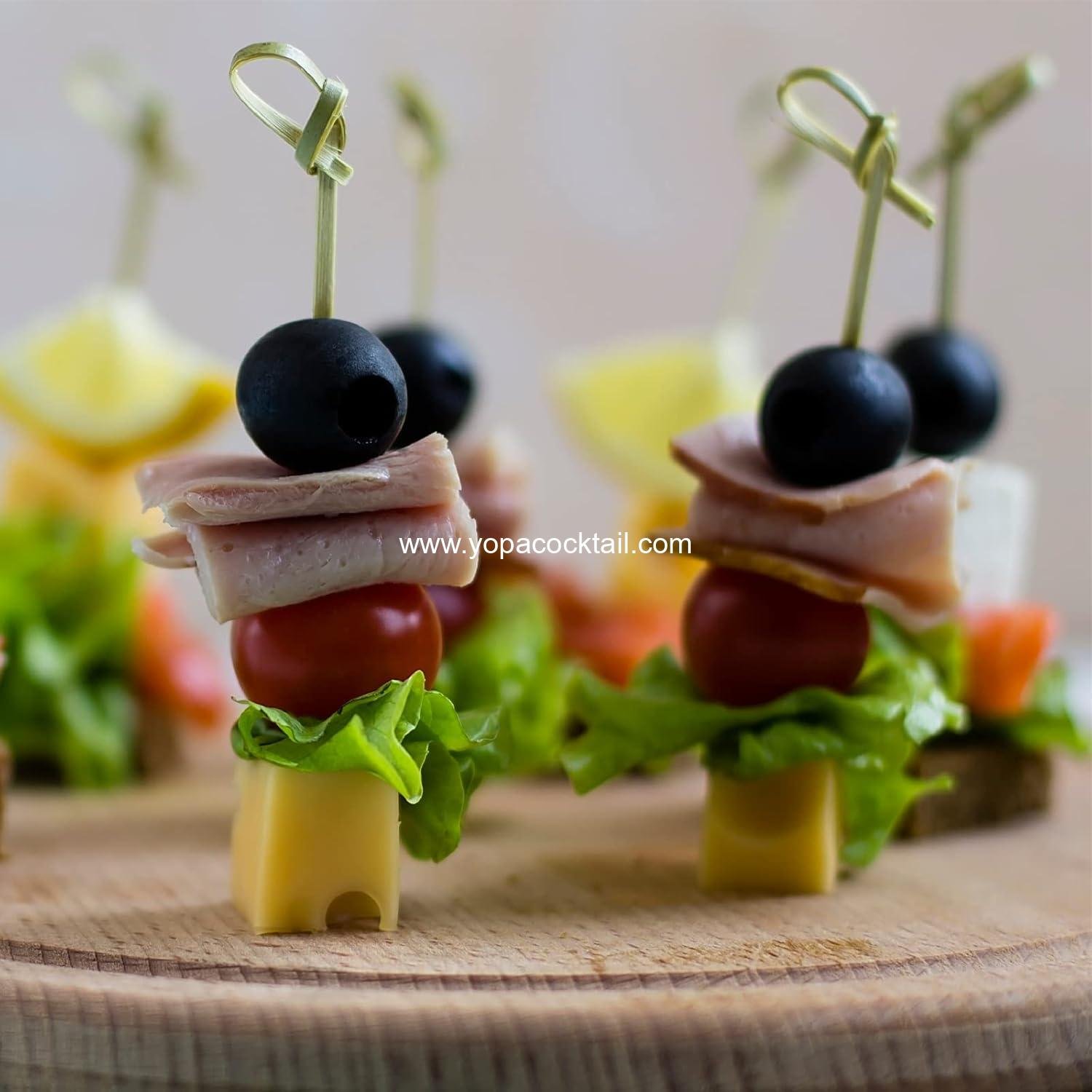 Wholesale 200PCS Bamboo Cocktail Picks 4.7 Inch Skewers for Appetizers Fancy Toothpicks Decorative Knot Sticks for Party Drinks Fruit Charcuterie Boards Accessories Supplier Wholesale 200PCS Bamboo Cocktail Picks 4.7 Inch Skewers for Appetizers Fancy Toothpicks Decorative Knot Sticks for Party Drinks Fruit Charcuterie Boards Accessories Supplier