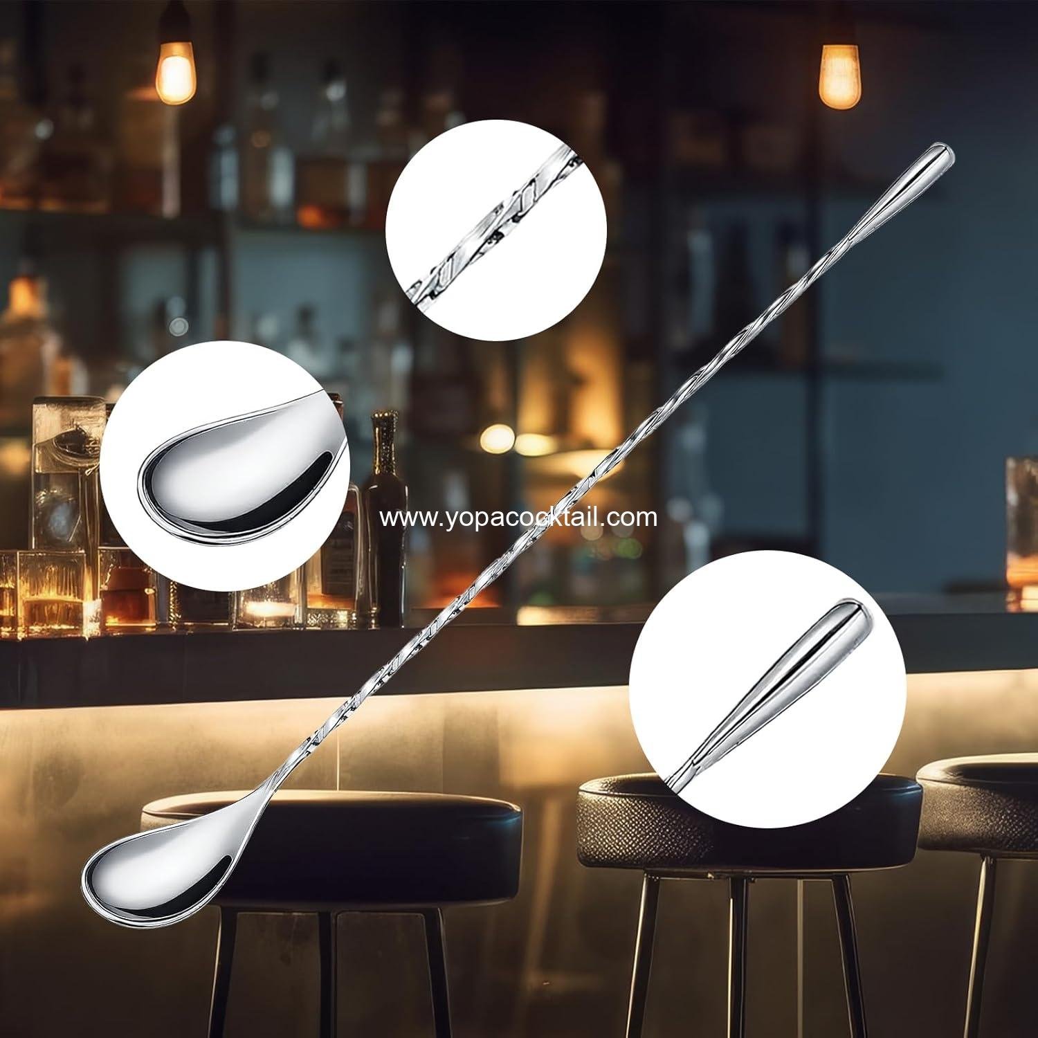 Wholesale 8 Pcs 12 Inch Cocktail & Coffee Spoons - Long Handle Stainless Steel Mixing Tool for Baristas and Bartenders (Silver) - Supplier Wholesale 8 Pcs 12 Inch Cocktail & Coffee Spoons - Long Handle Stainless Steel Mixing Tool for Baristas and Bartenders (Silver) - Supplier