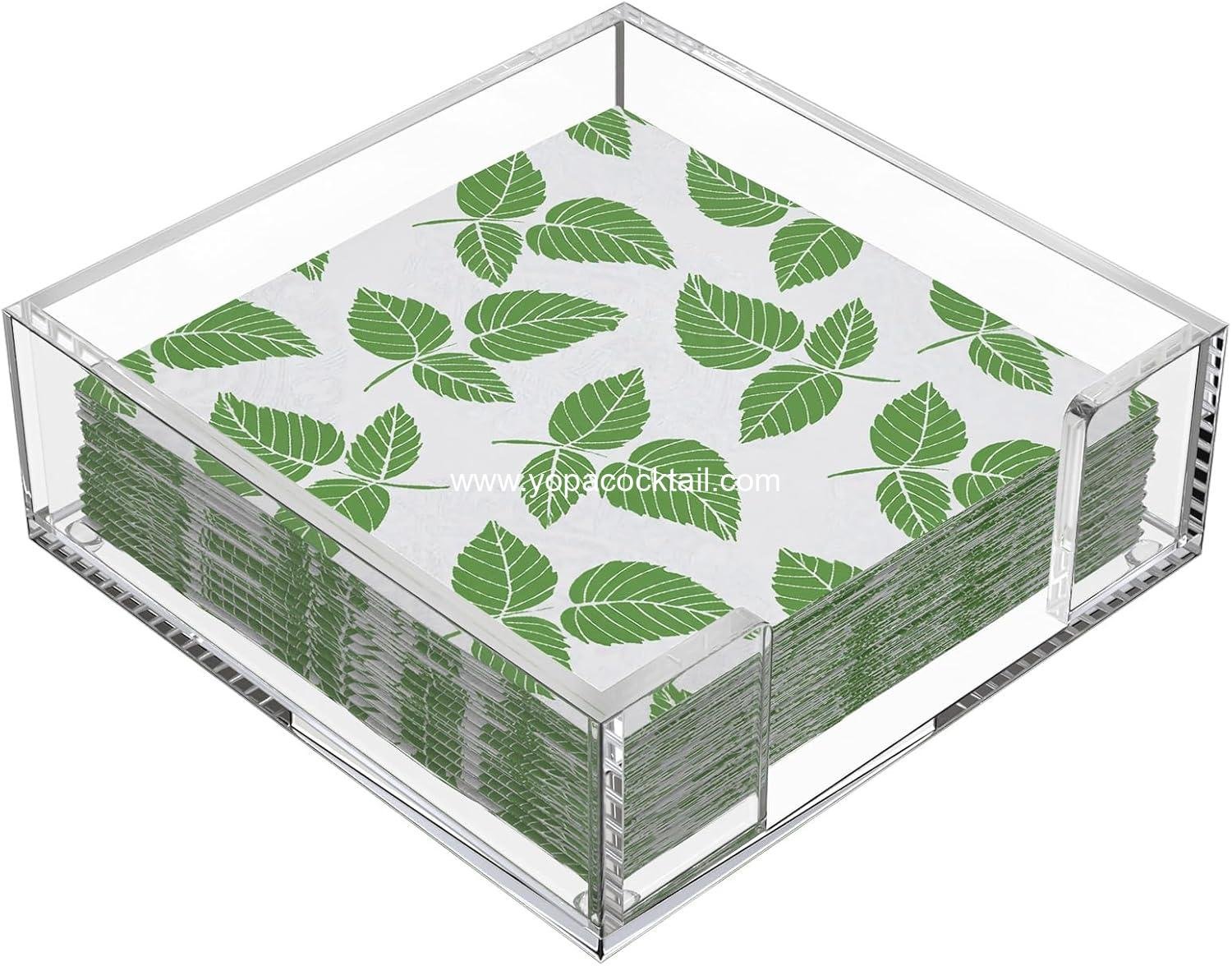 MaxGear Acrylic Napkin Holder for Table, Clear Guest Towel Holder, Beverage Buffet Paper Napkin Caddy for Bar, Party, Dinner, Kitchen & Dining Room, Bathroom, Perfect for 5.5 x 5.5 inches Napkins