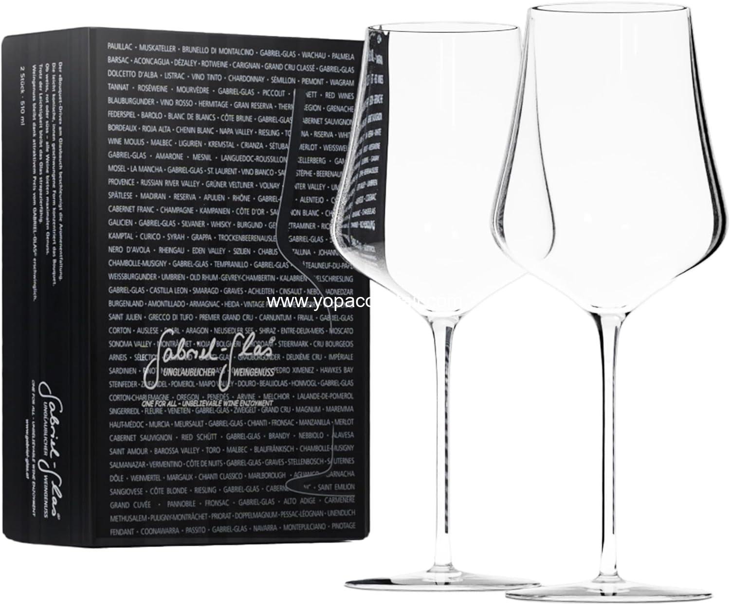 Gabriel-Glas StandArt Crystal Wine Glasses, Set of 2 with Gift Box - Premium, Universal Wine Glass for Red and White Wine - Dishwasher Safe, Lead-Free, 16 oz.