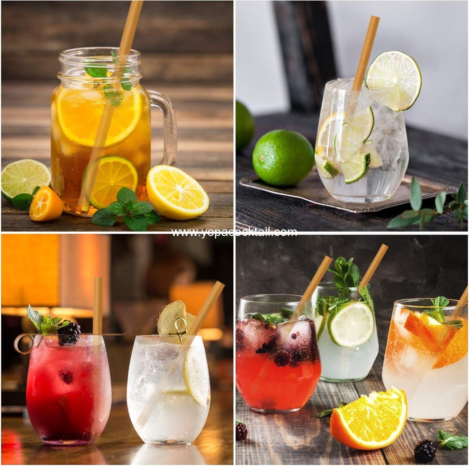 Wholesale 5 Inch Biodegradable Cocktail Straws - 200 pcs Compostable Stirrers Made from 100% Sugarcane Fiber, Sturdy Drinking Straws for Hot and Cold Drinks - Supplier